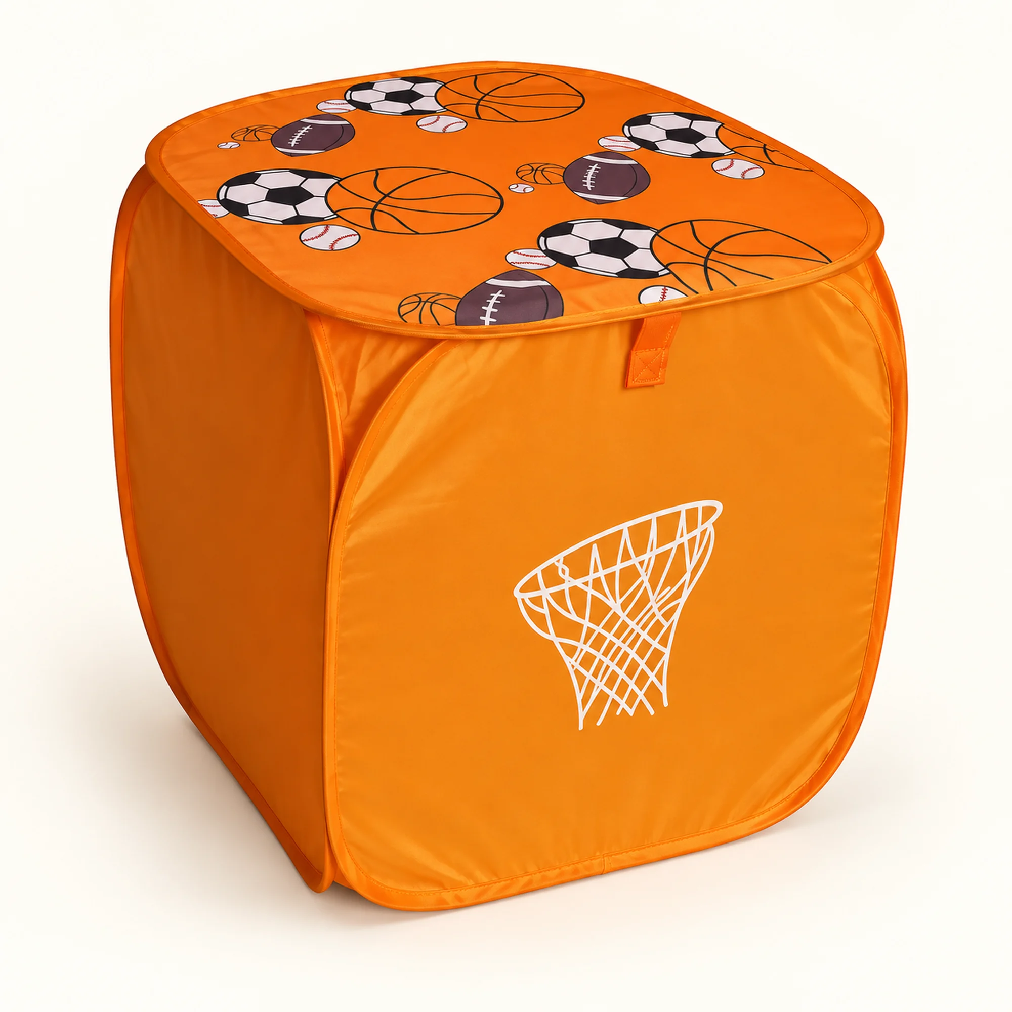 Cesto Plegable Infantil con Diseño Deportivo, Aprox. 35 × 35 × 35 cm