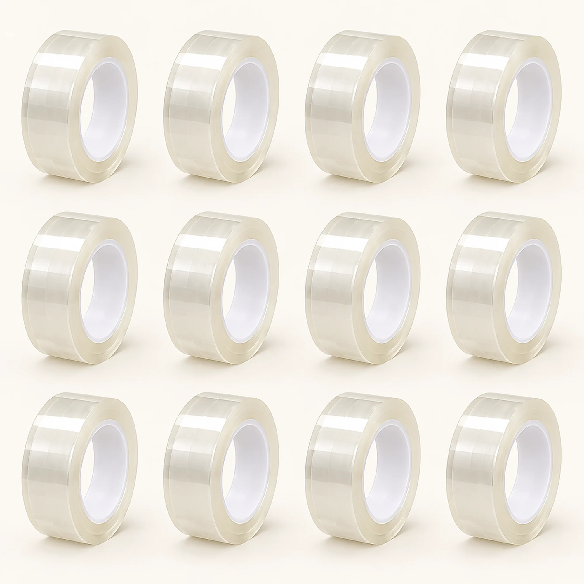 Cinta Adhesiva Transparente, 12 Rollos de 12 mm × 30 yd