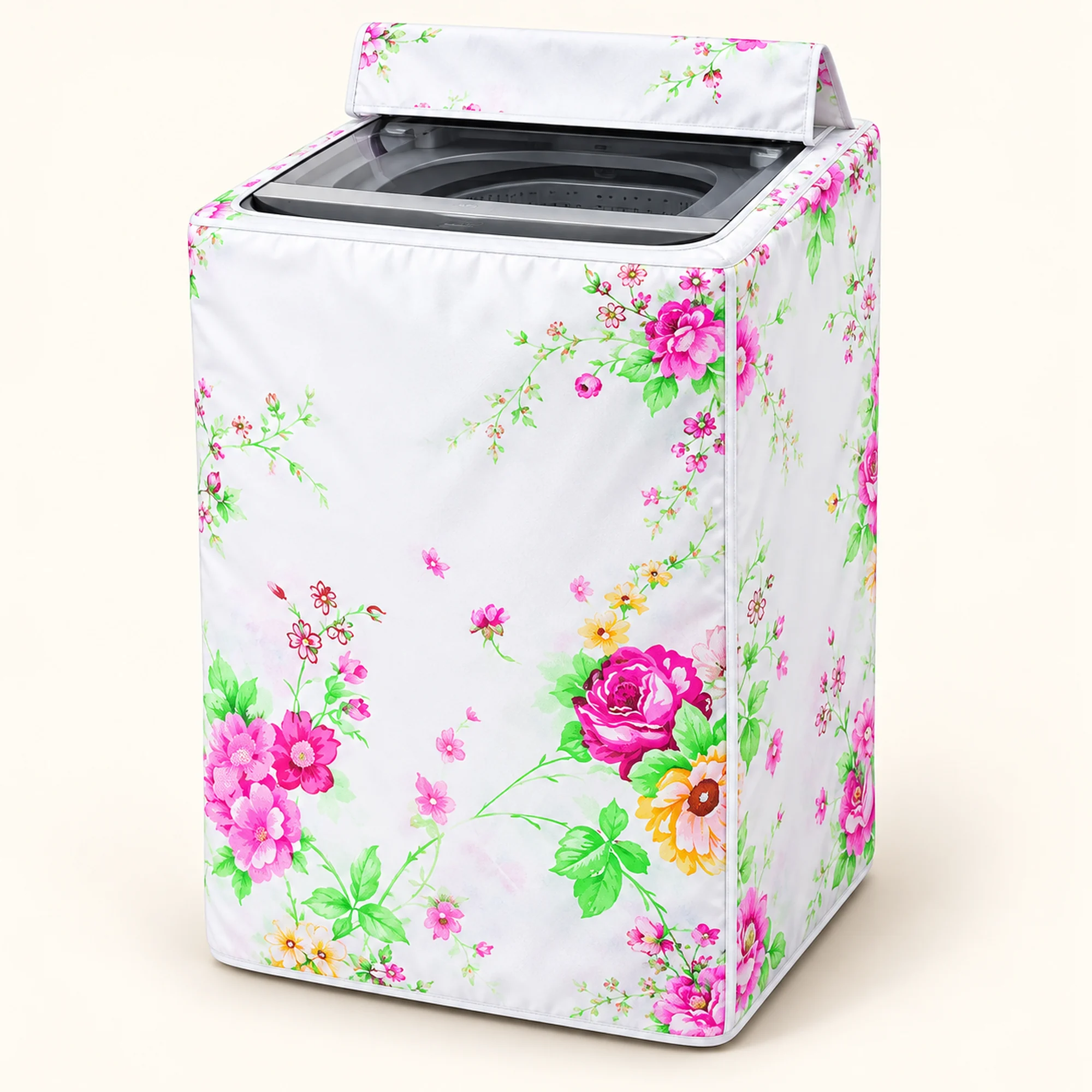 Funda Floral para Lavadora de Carga Superior, 55 × 58 × 87 cm