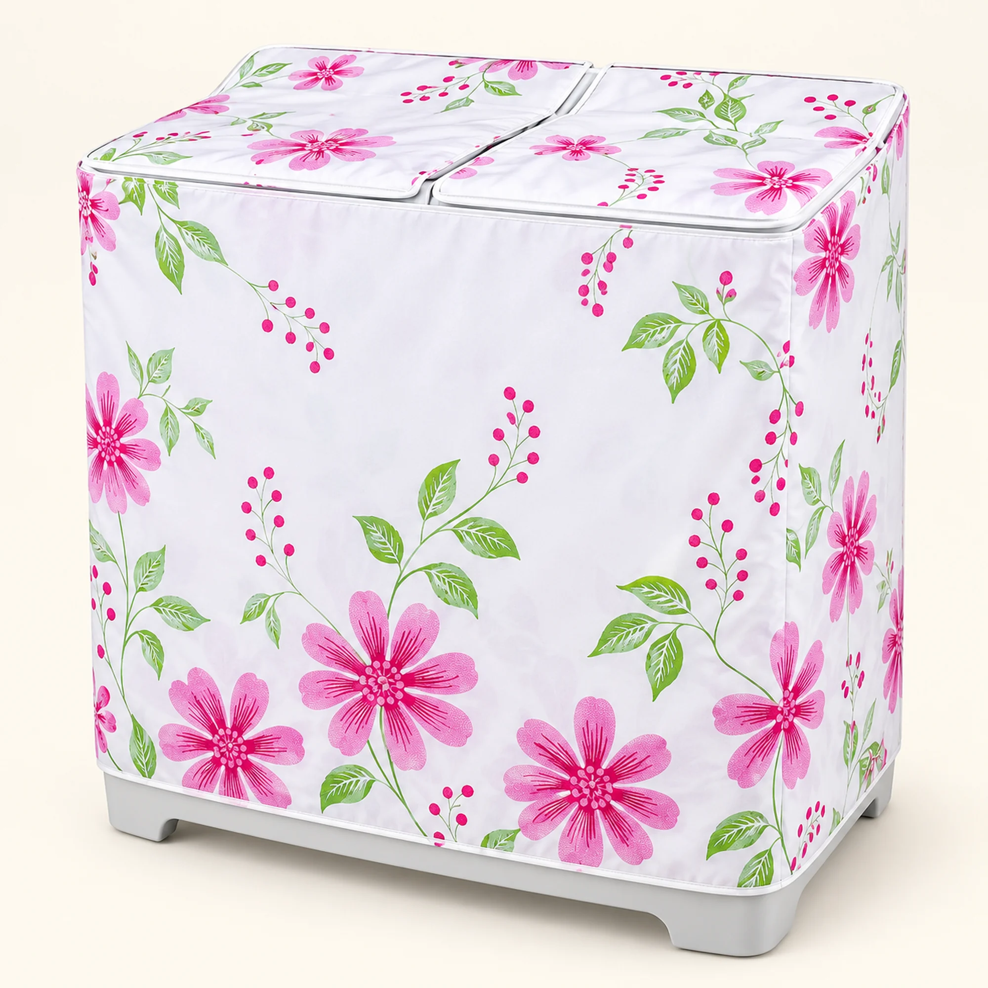 Funda Floral para Lavadora de Doble Tina, 80 × 45 × 80 cm