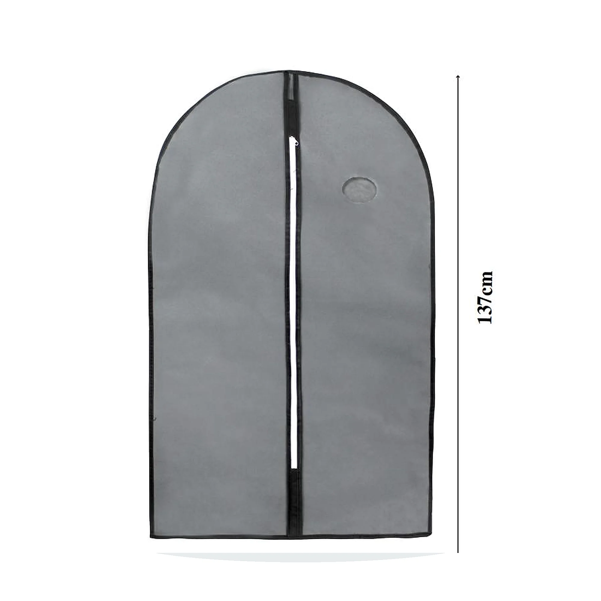 Funda Larga Gris para Vestido o Abrigo, 60 × 137 cm, 1 Unidad
