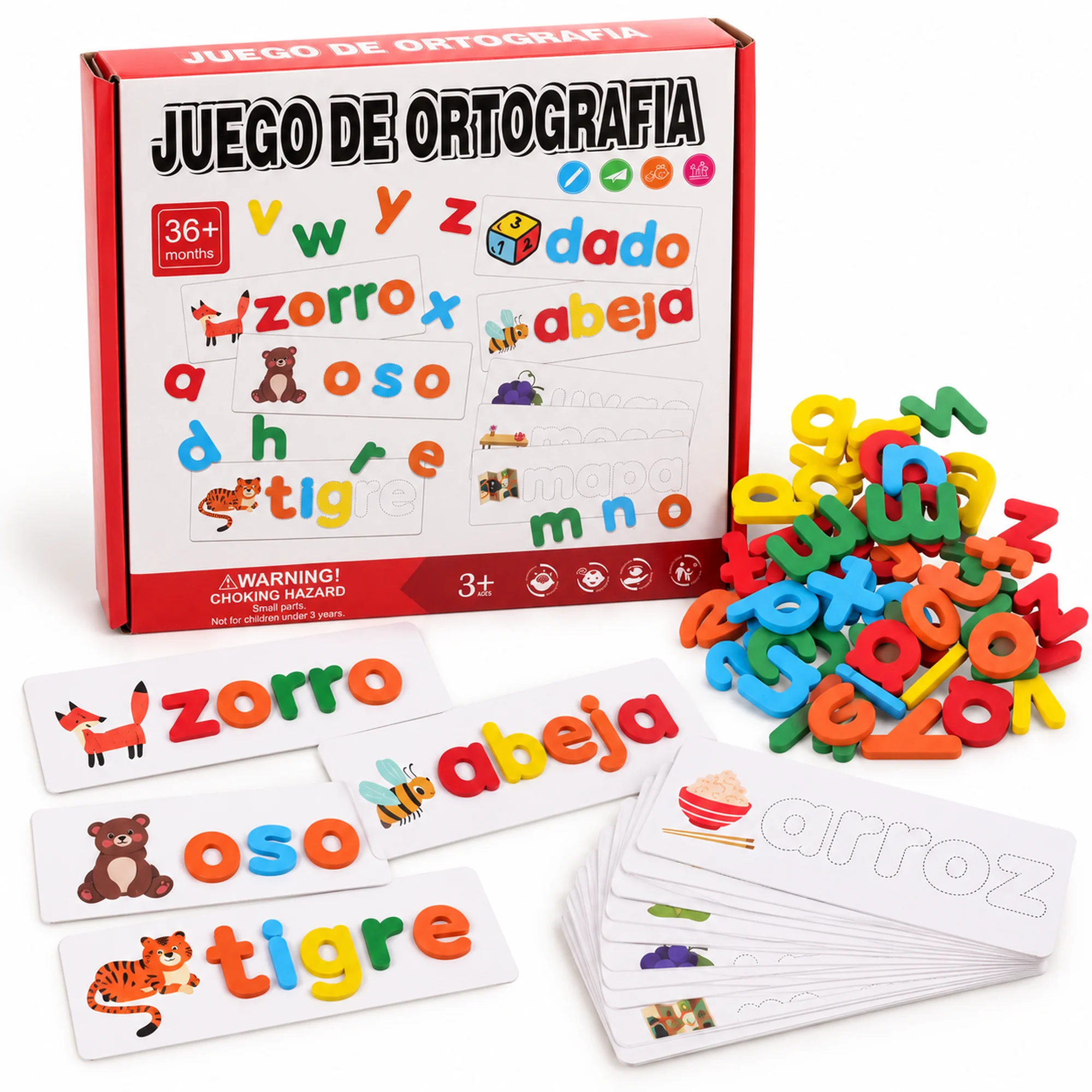 Juego de Ortografía en Español con Letras EVA, 3 × 4,5 cm