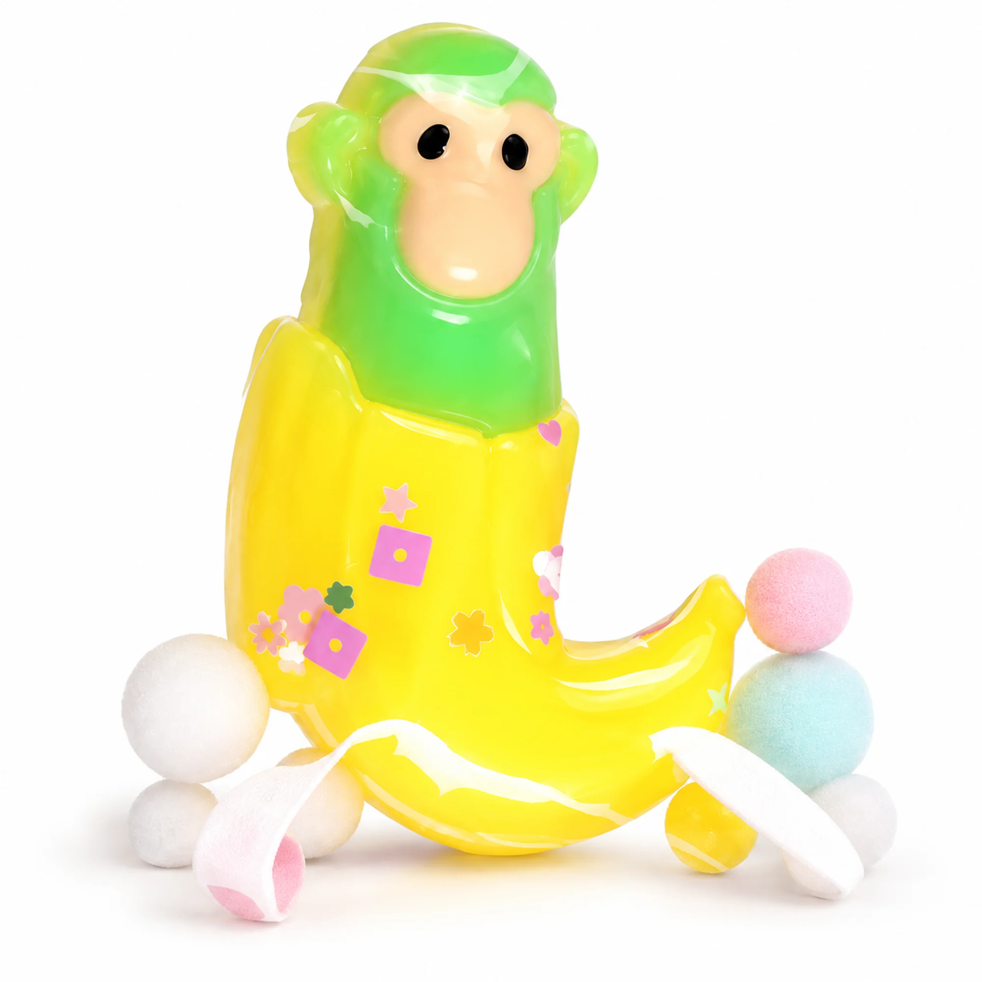 Juguete Antiestrés Mono Banana, Empaque 13 × 12,5 cm