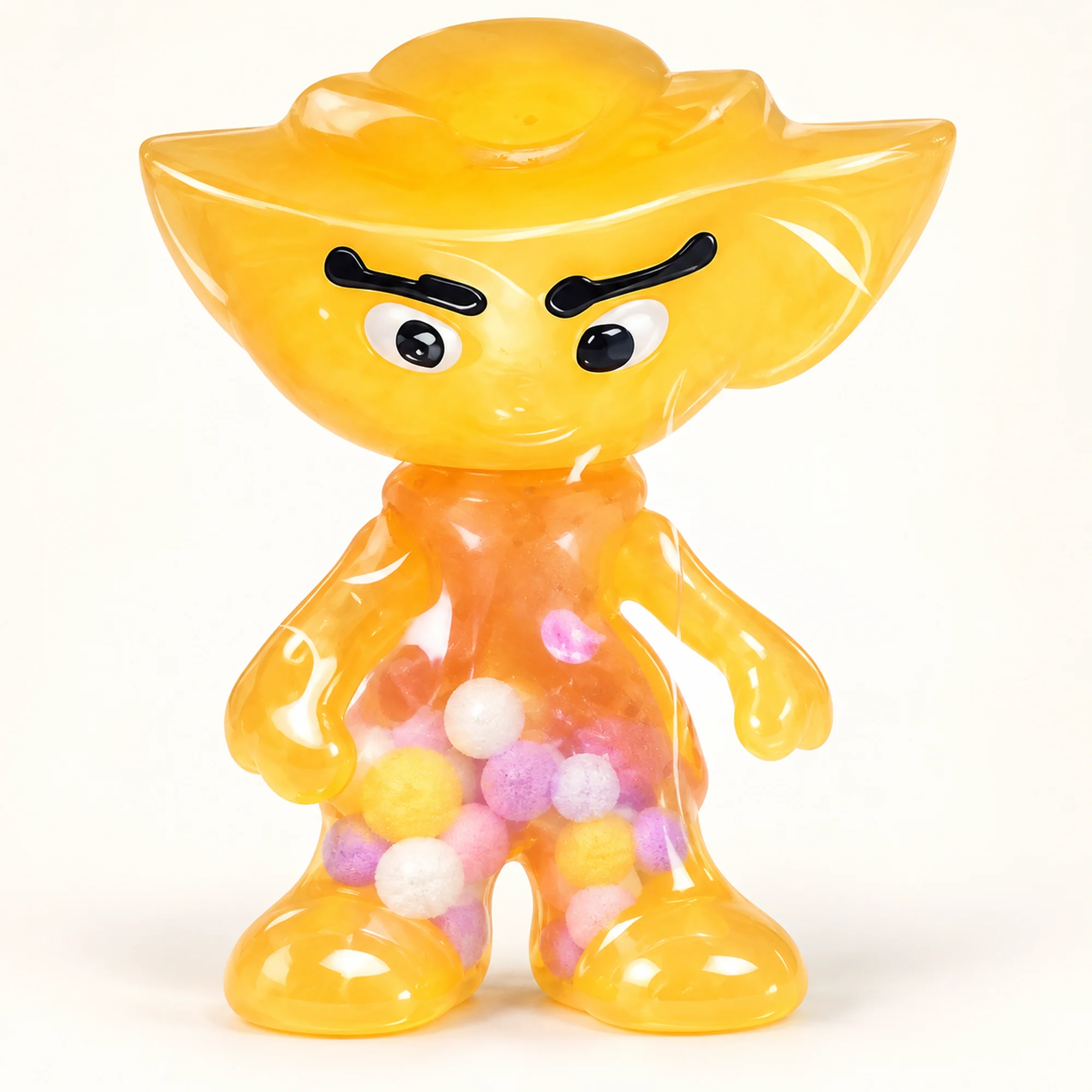 Juguete Antiestrés Personaje Naranja, Empaque 13 × 12,5 cm