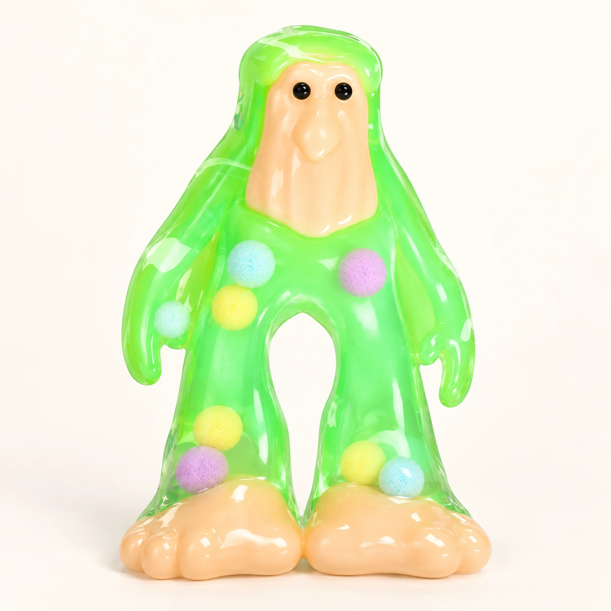 Juguete Antiestrés Pie Grande Verde, Empaque 13 × 12,5 cm