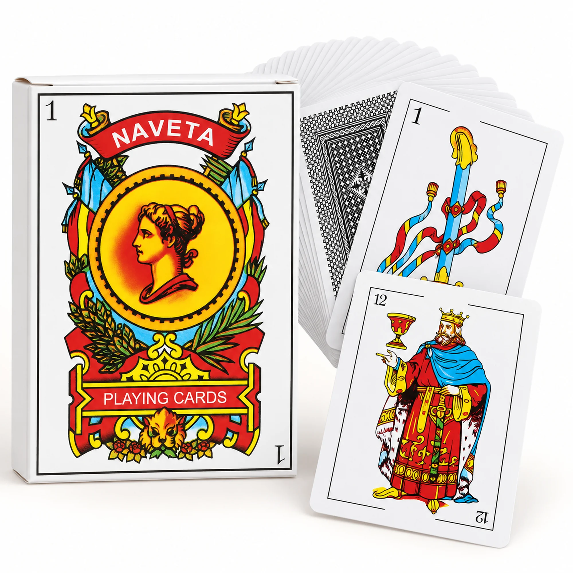 Mazo de Naipes Españoles Jumbo Naveta, 8,5 × 12,2 cm