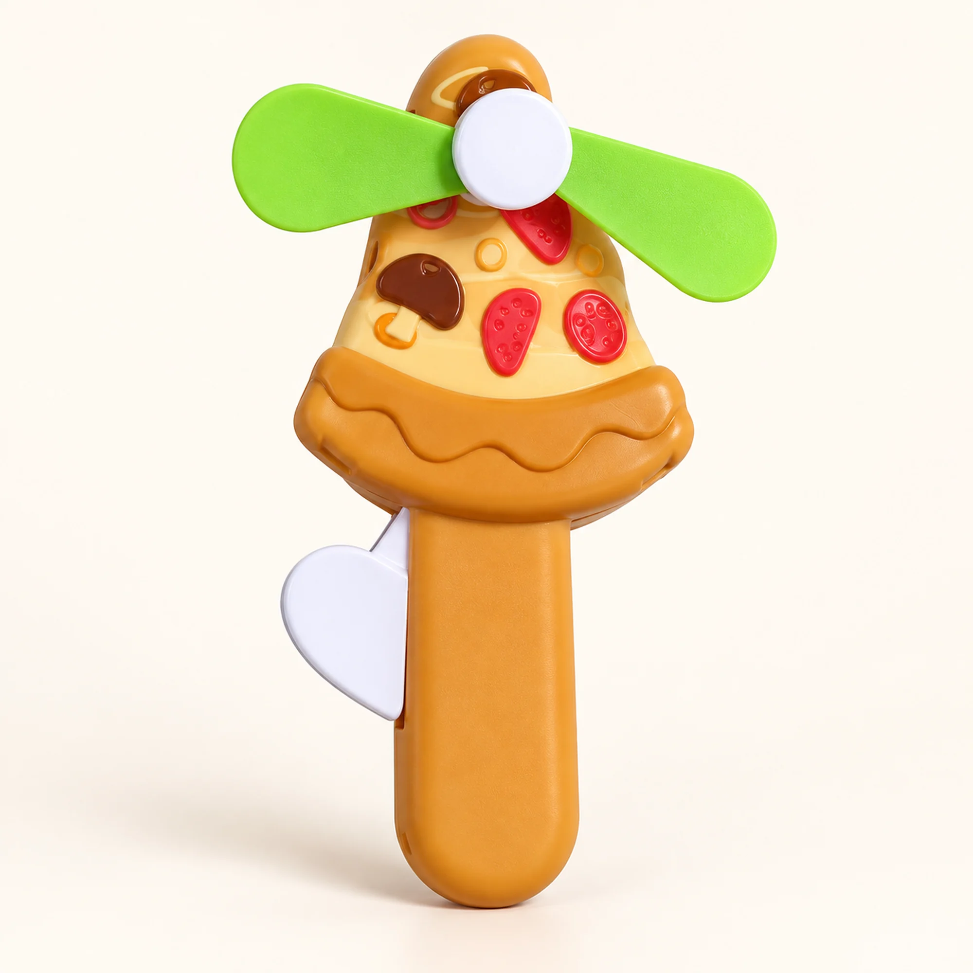 Mini Ventilador Manual Pizza, 14 × 6 cm, Color Surtido