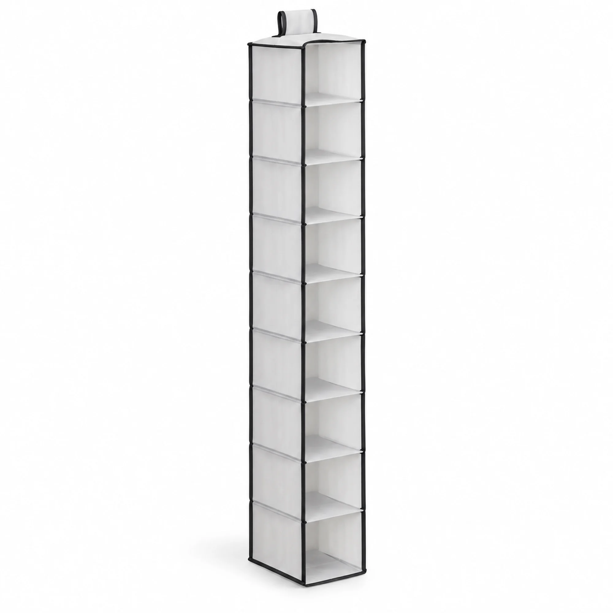 Organizador Colgante Estrecho de Clóset de 10 Niveles de PEVA y PP, 15 × 30 × 120 cm, 1 Unidad