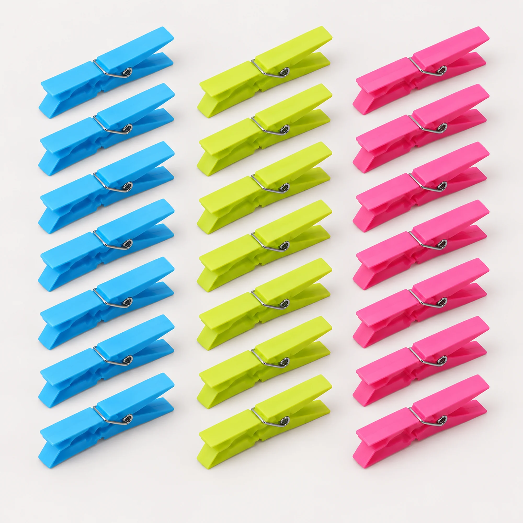 Set de 24 Pinzas para Ropa, Plástico Y Metal, 9,8 cm