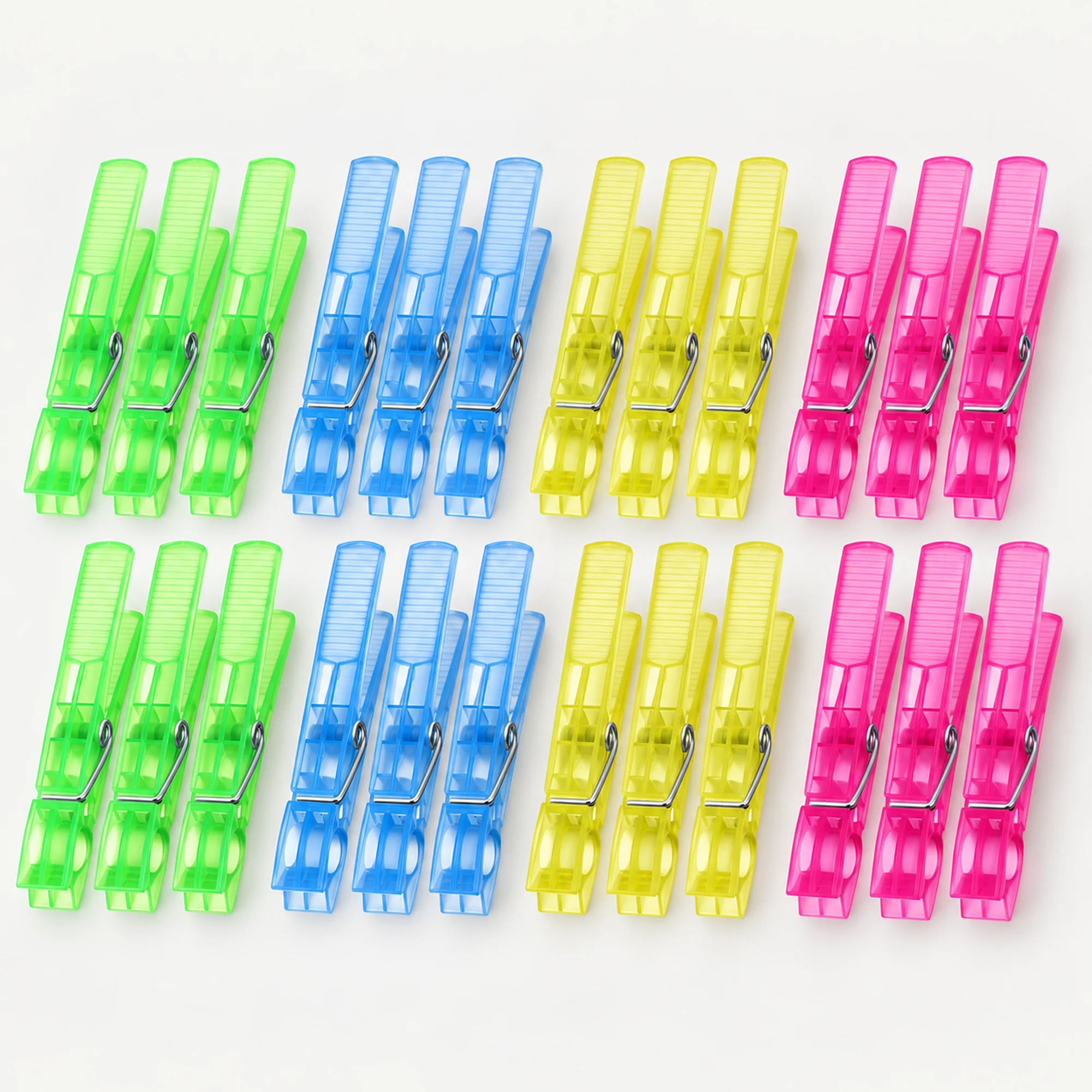 Set de 24 Pinzas para Ropa, Plástico Y Metal, 8,2 cm