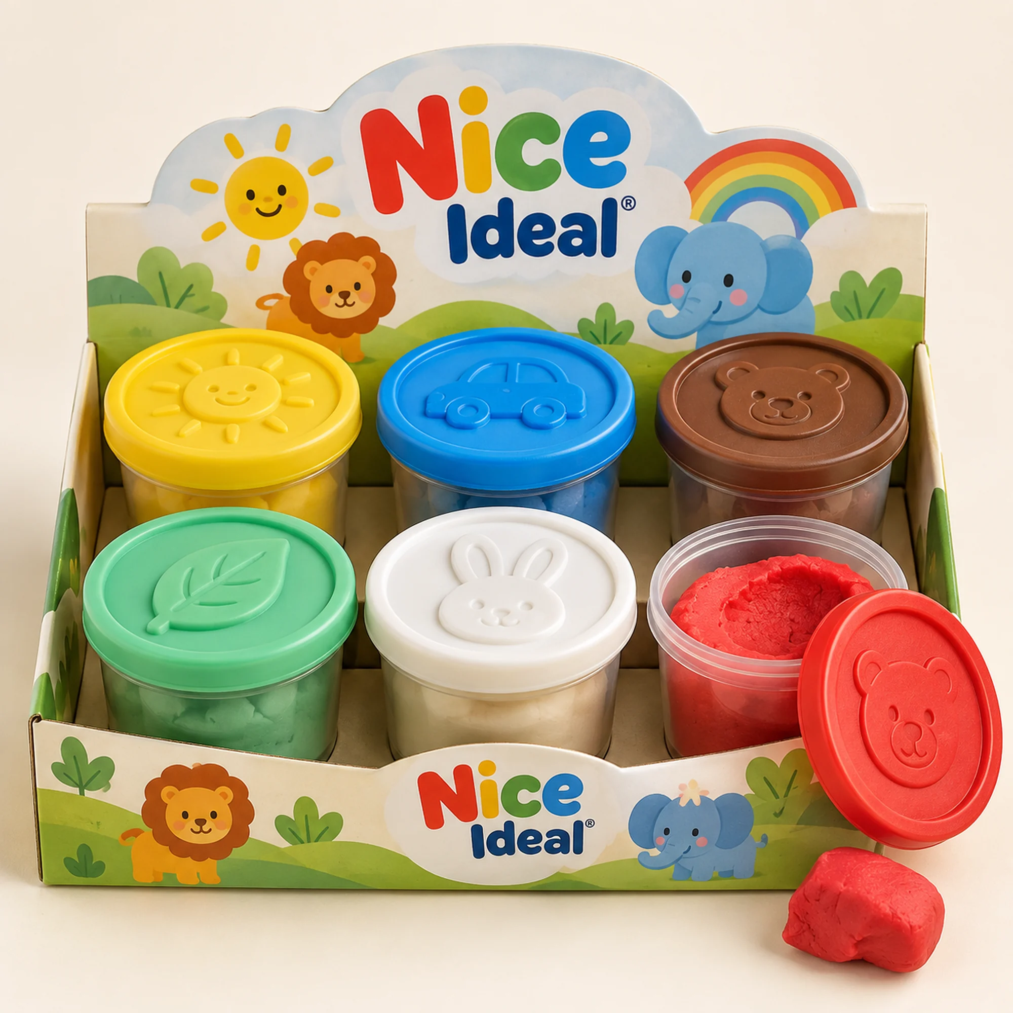 Set de Plasticina en 6 Vasos con Moldes, 6 Colores