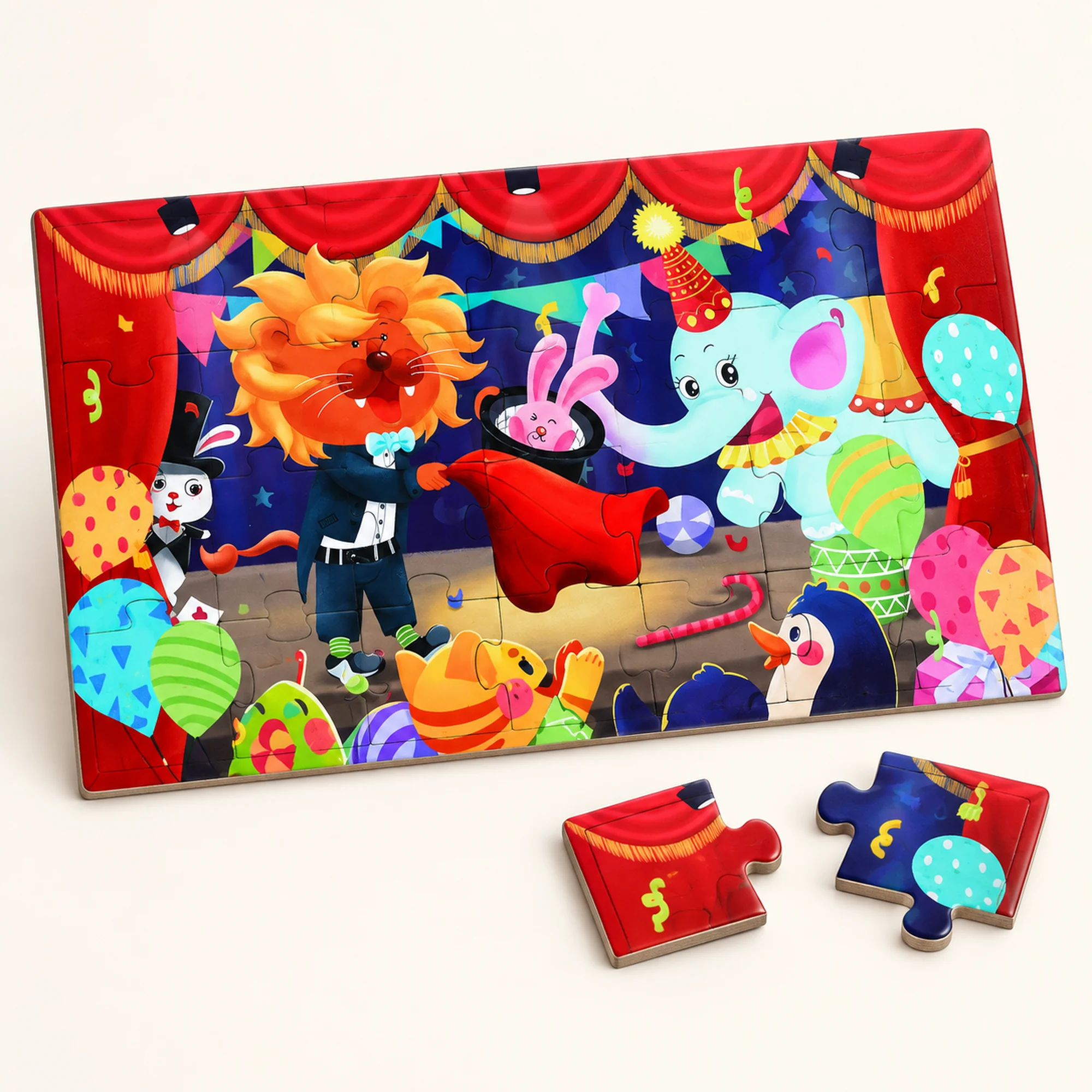 Puzzle Infantil de 28 Piezas con Show de Circo, 27 × 15,5 cm