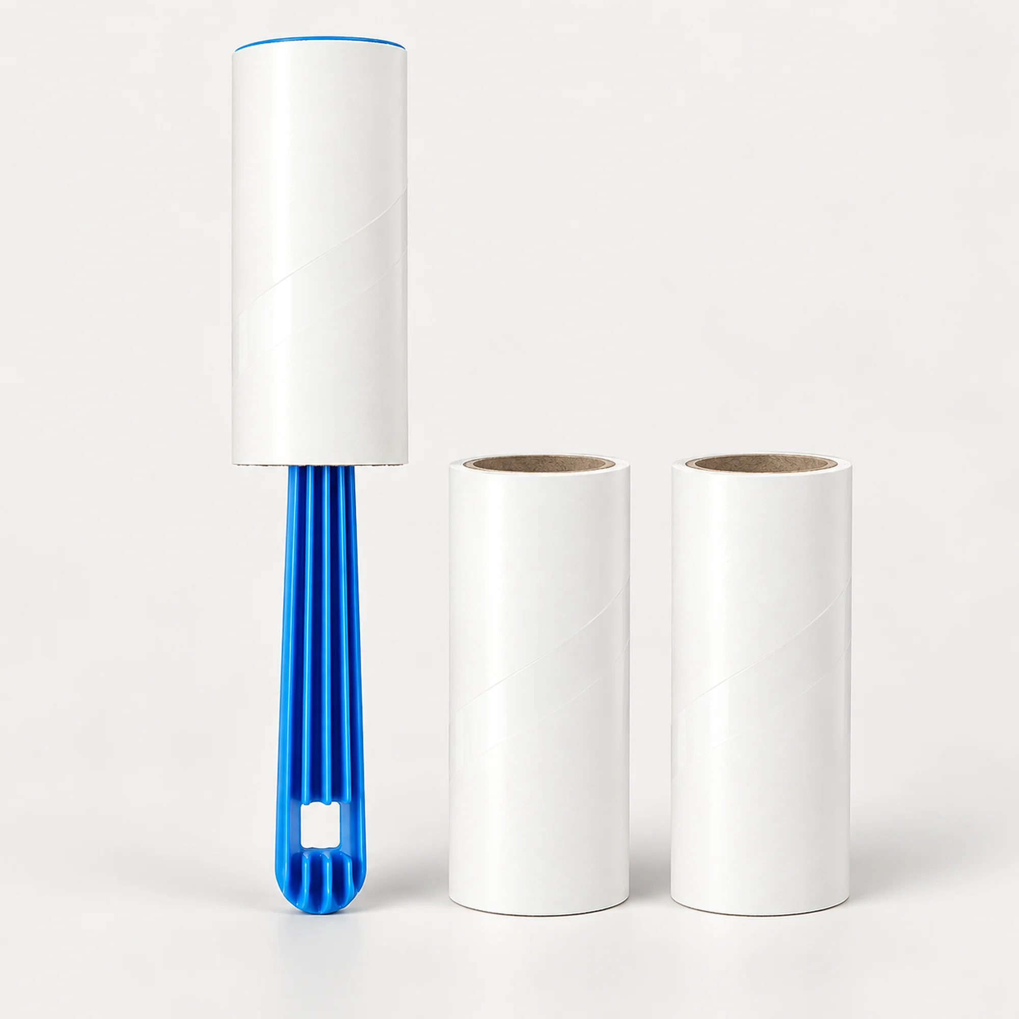 Rodillo Quitapelusas Adhesivo con Mango Azul y 2 Repuestos, 20 cm
