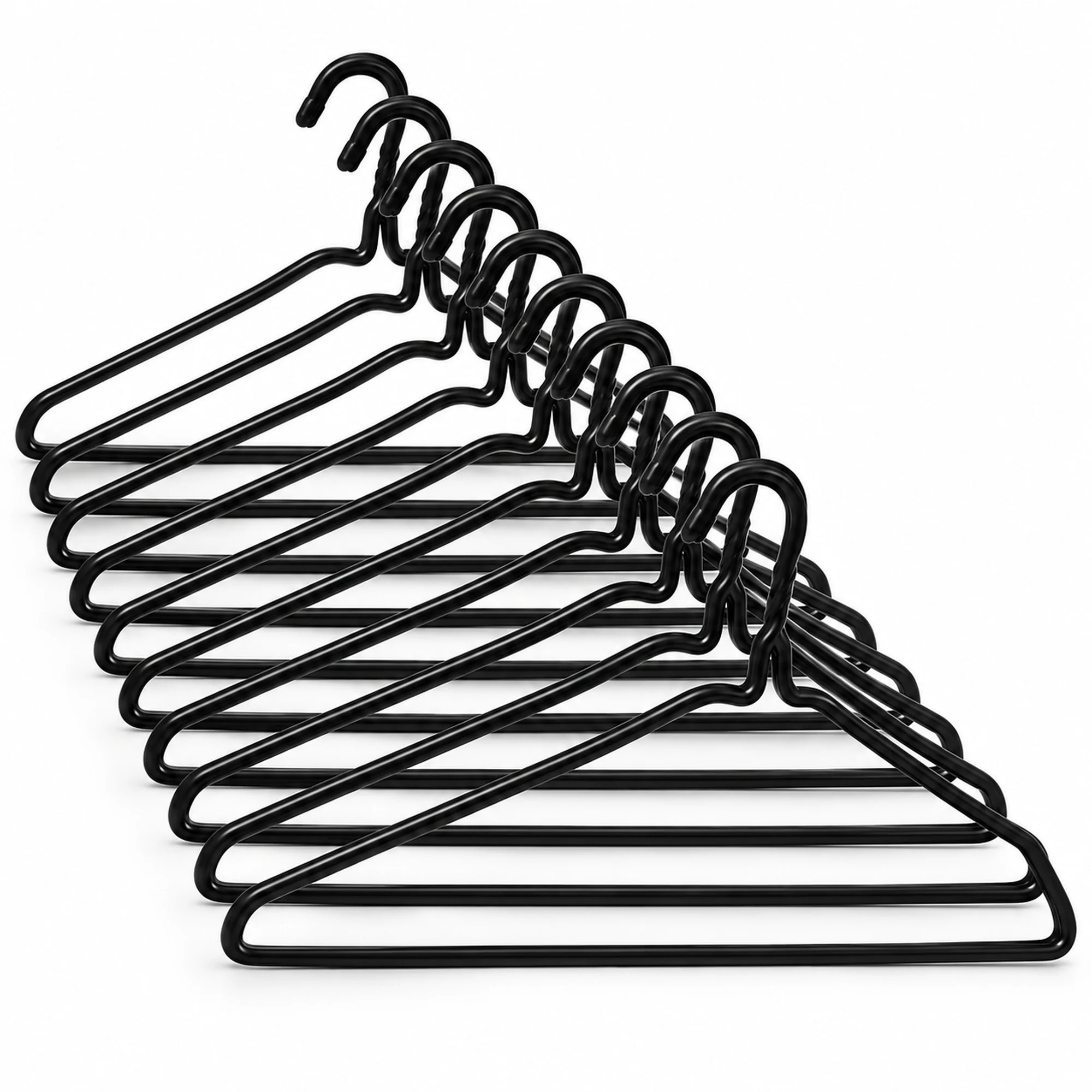 Set de 10 Colgadores Negros de 40 cm