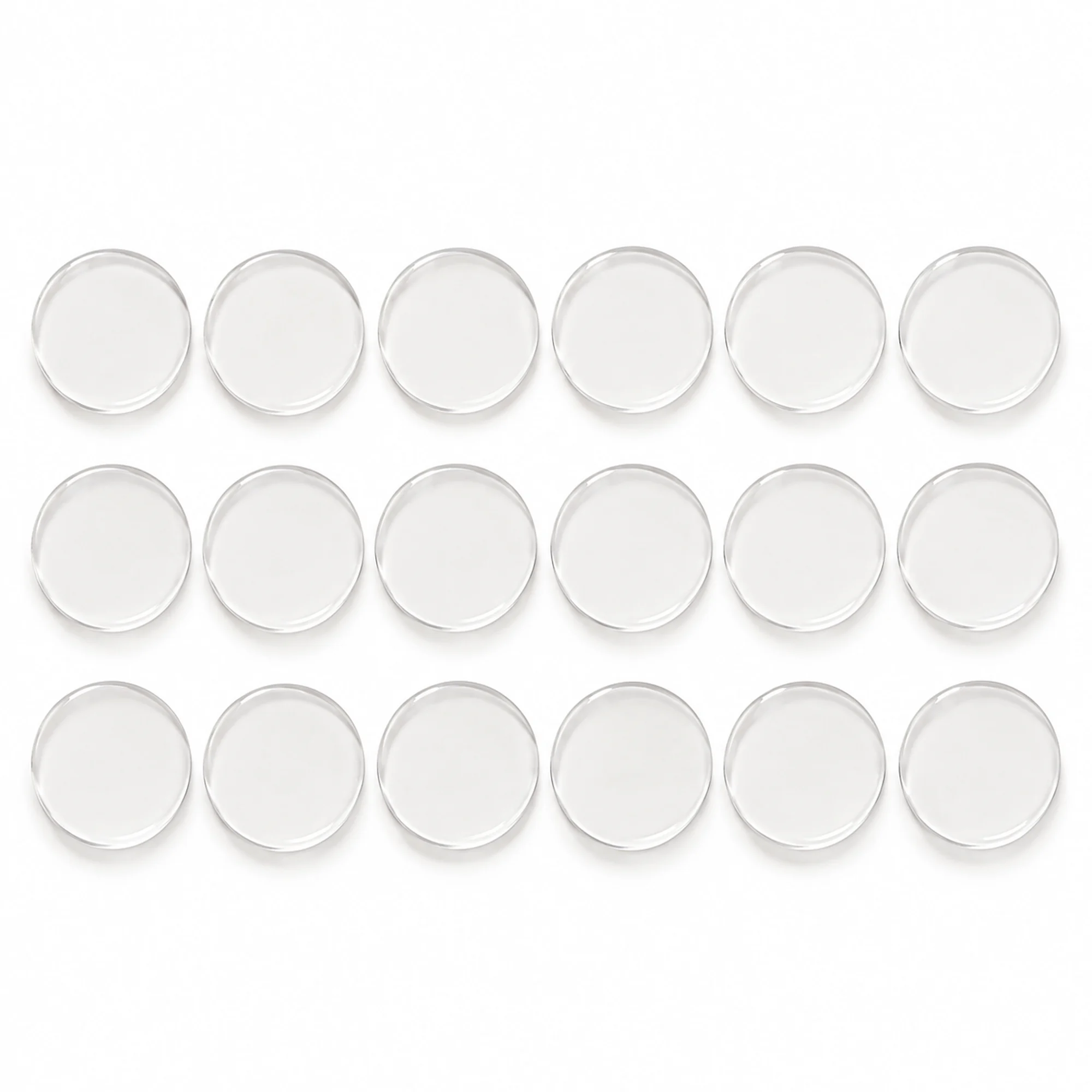 Set de 18 Almohadillas Adhesivas Acrílicas Transparentes Redondas, 22 mm