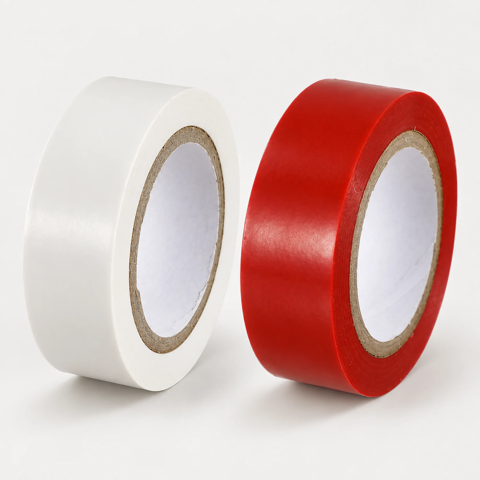 Set de 2 Cintas Aisladoras PVC Roja y Blanca, 19 mm × Aprox. 10 m