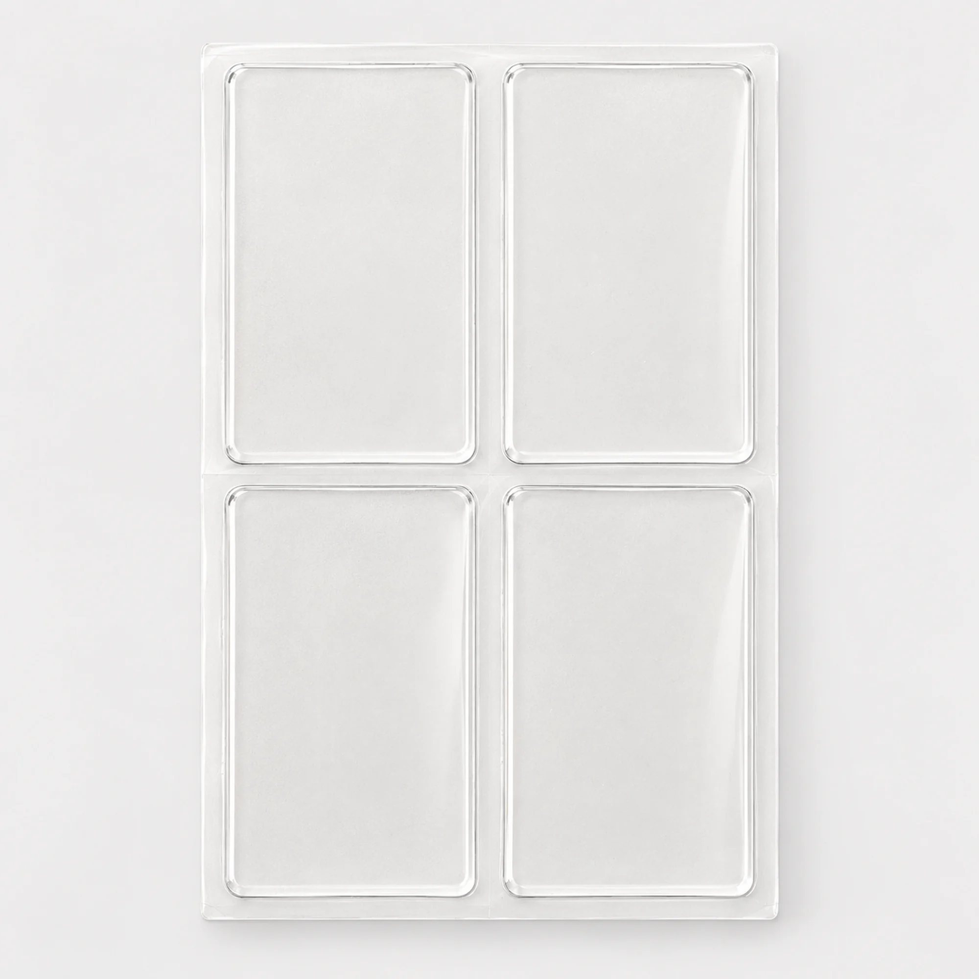 Set de 4 Almohadillas Adhesivas Acrílicas Transparentes Rectangulares, 30 × 60 mm