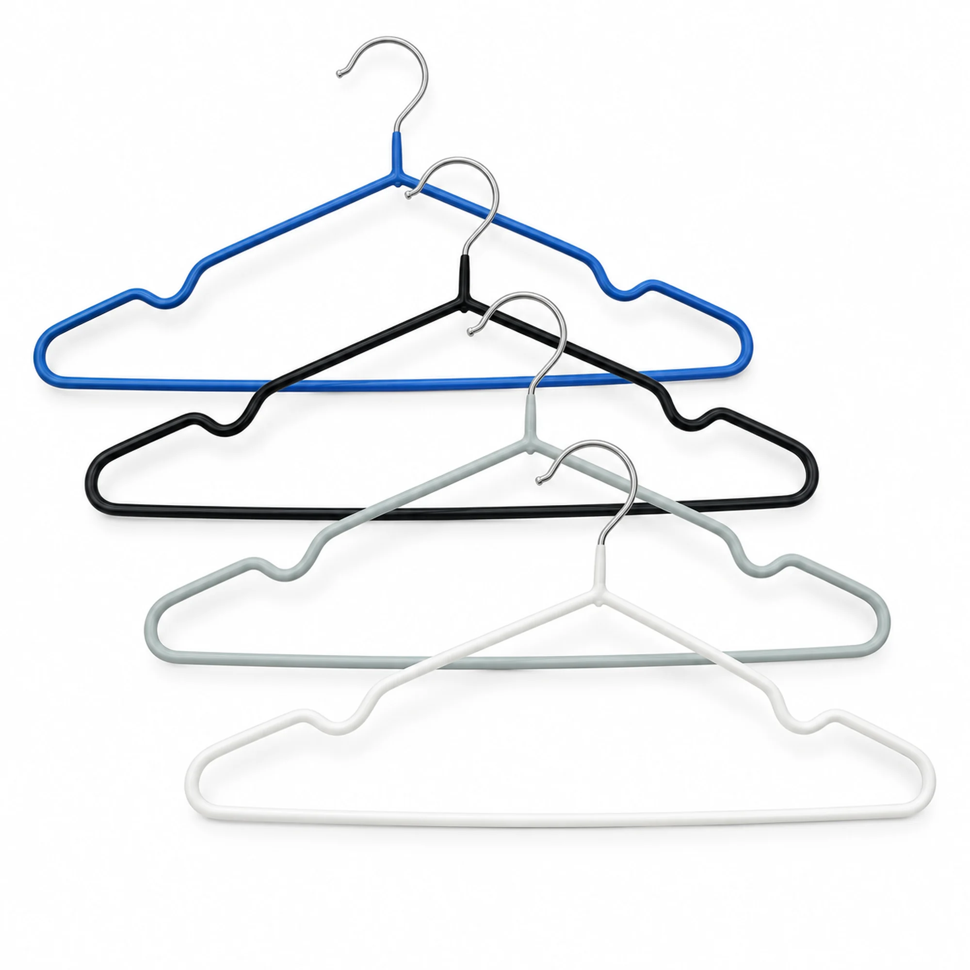 Set de 5 Colgadores de Alambre Revestido con Muescas, 40,5 cm