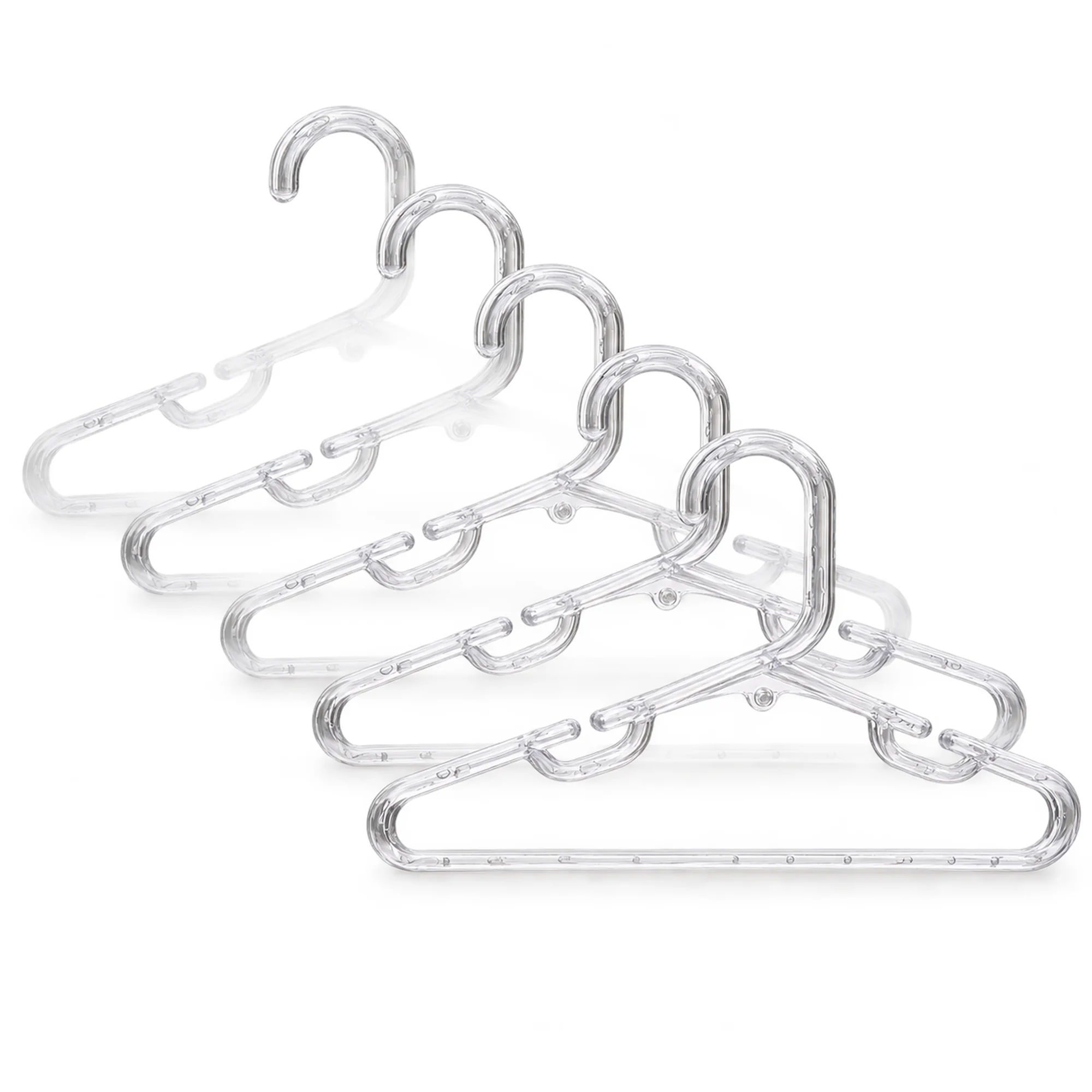 Set de 5 Colgadores Infantiles Transparentes de 29 cm