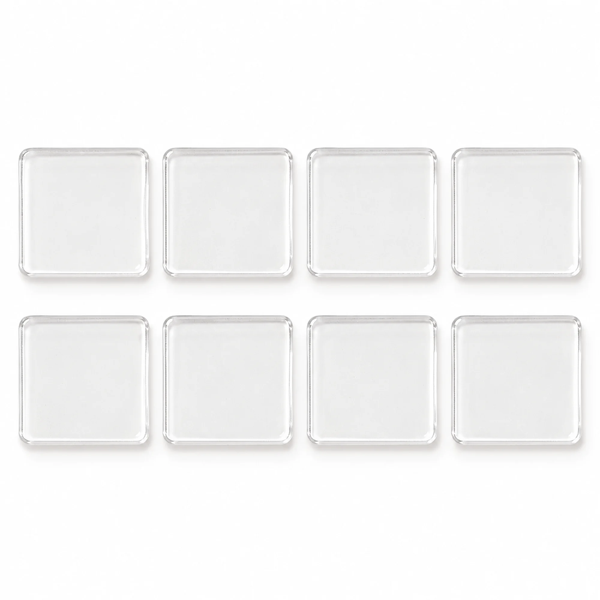 Set de 8 Almohadillas Adhesivas Acrílicas Transparentes Cuadradas, 30 × 30 mm