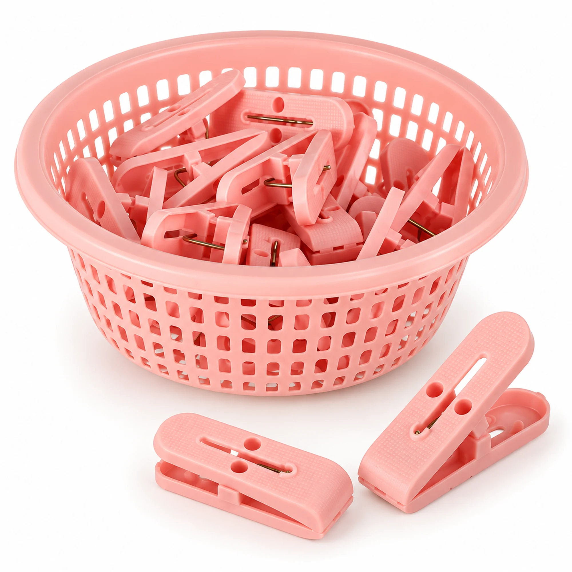 Set de Pinzas para Ropa con Canasto Redondo, 17,3 × 6,5 cm