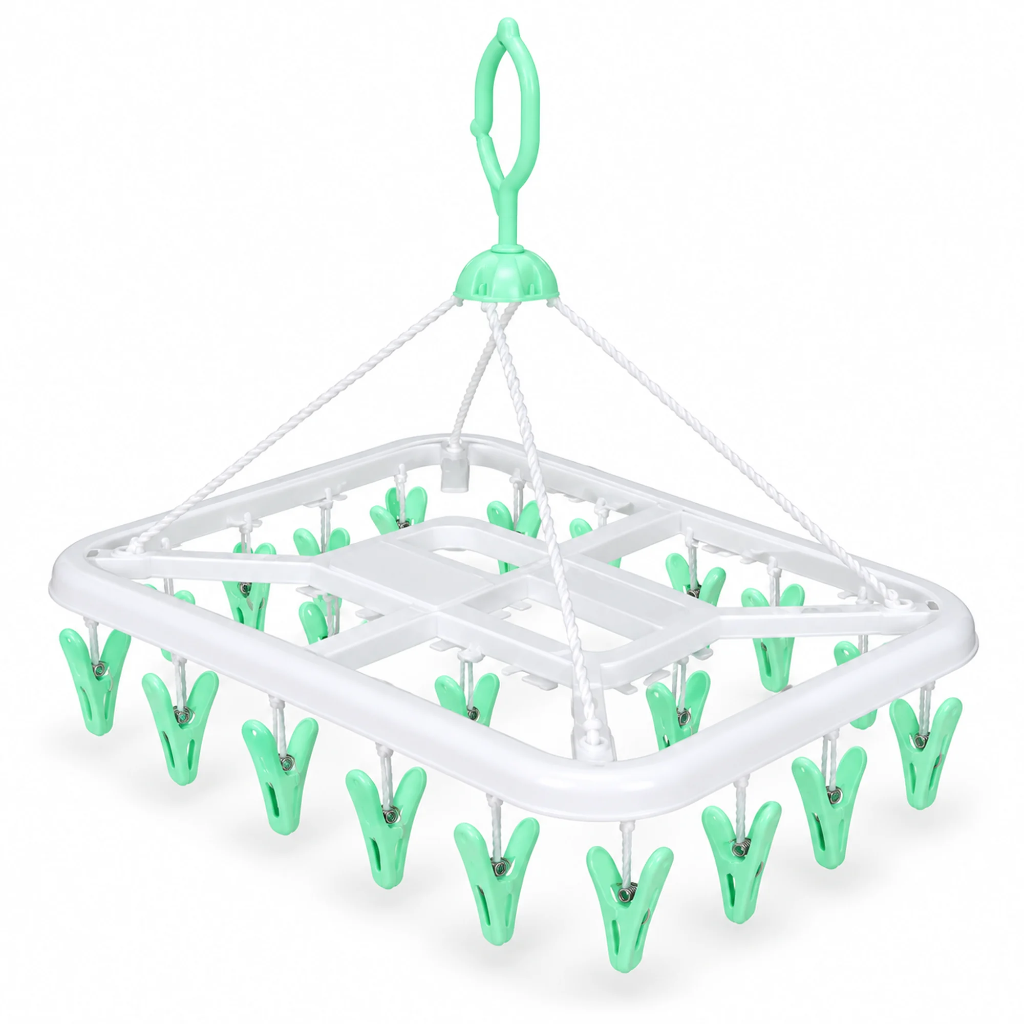 Tendedero Colgante Rectangular con 20 Pinzas, 38 × 28 cm