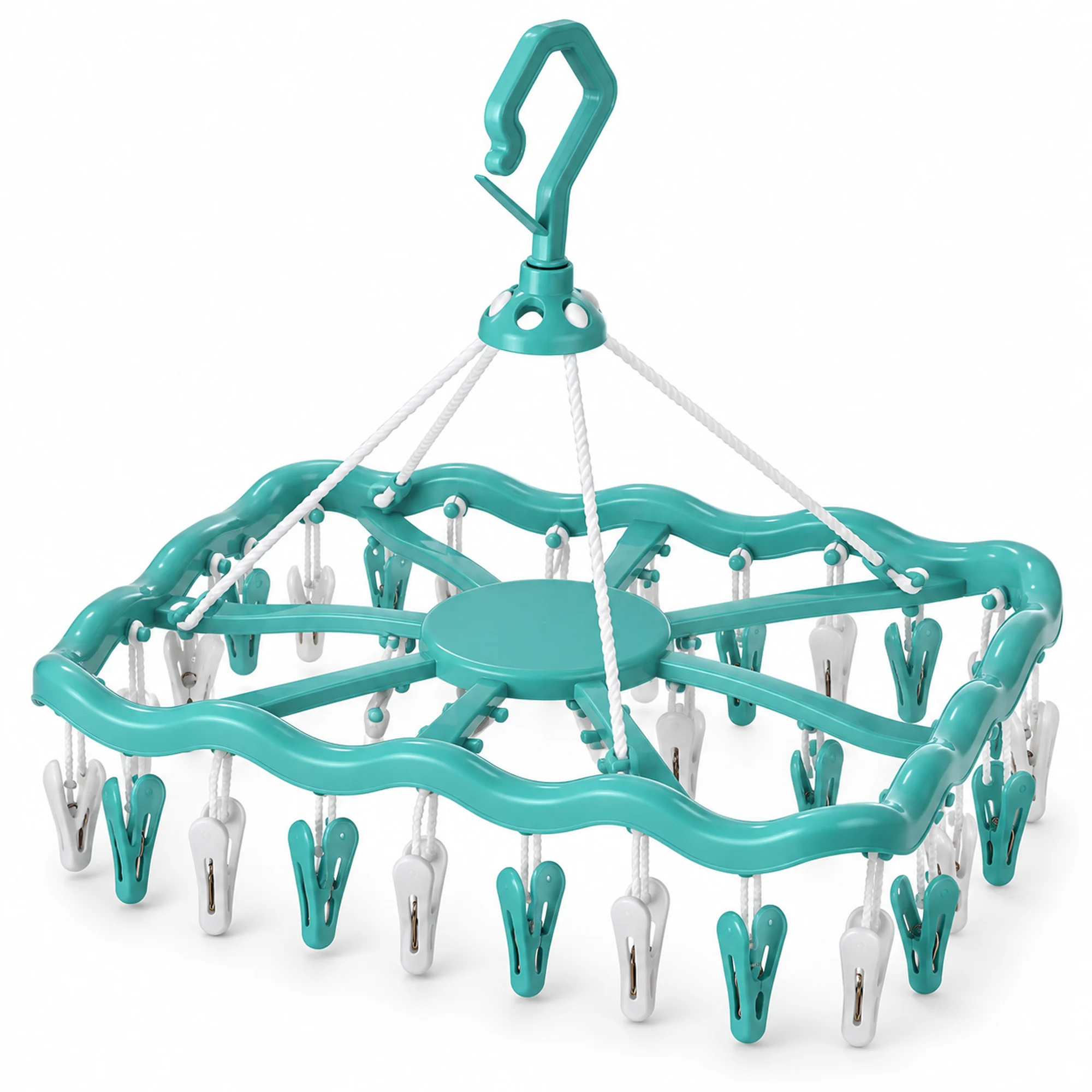 Tendedero Colgante Rectangular con 24 Pinzas, 36,5 × 31 cm
