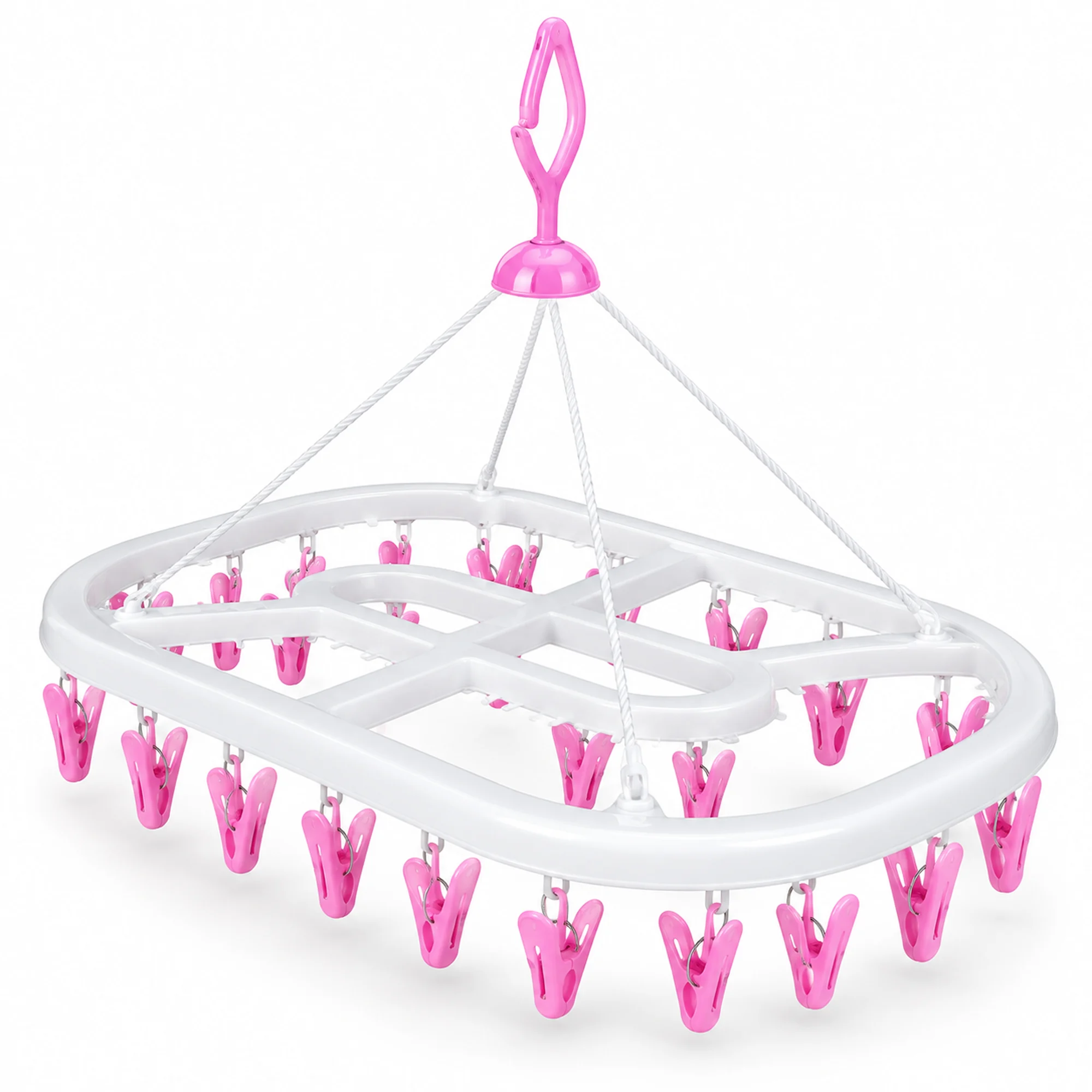 Tendedero Colgante Rectangular Alargado con 24 Pinzas, 42 × 29 cm