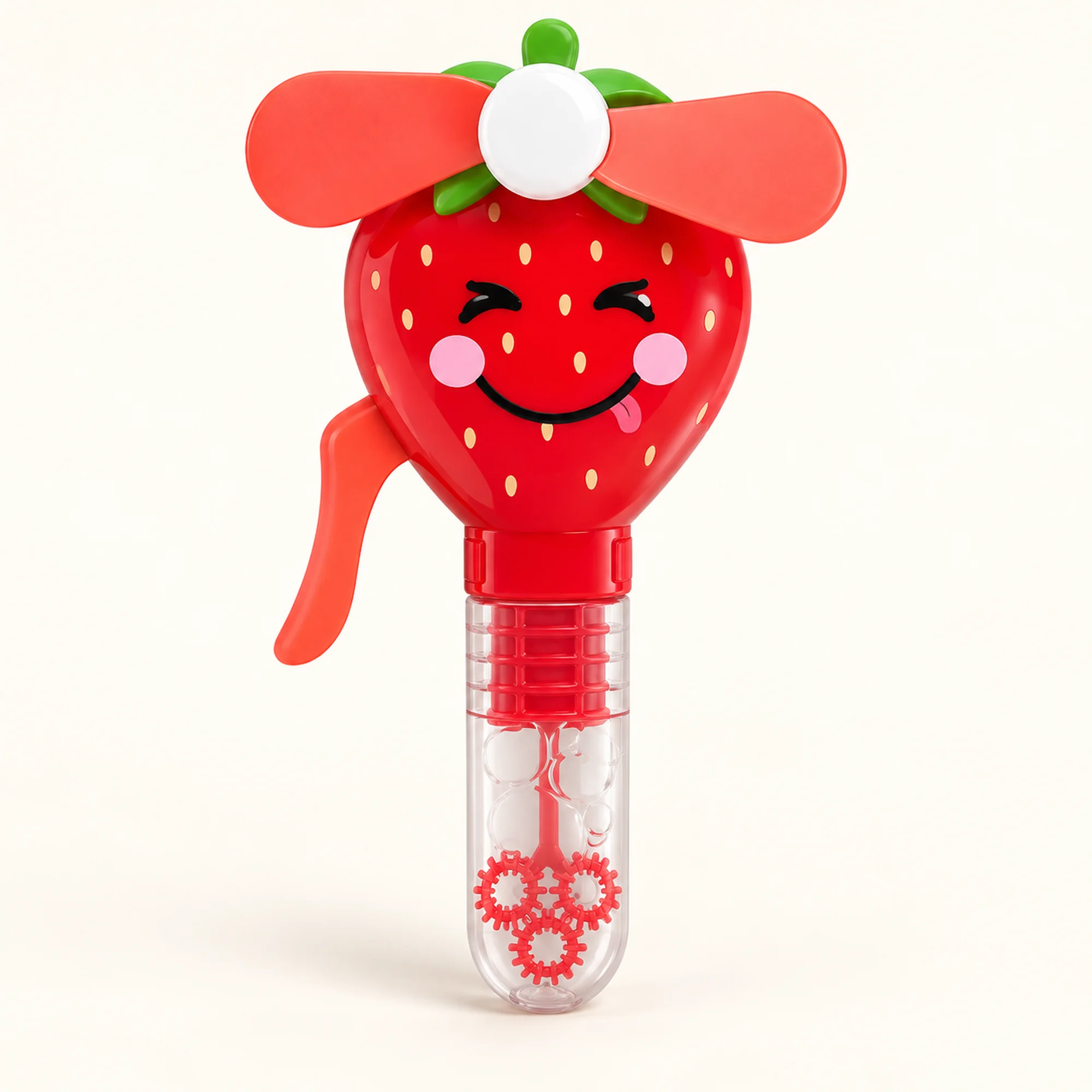 Ventilador Manual con Burbujas Fruta, 13,6 × 6,5 cm, Color Surtido