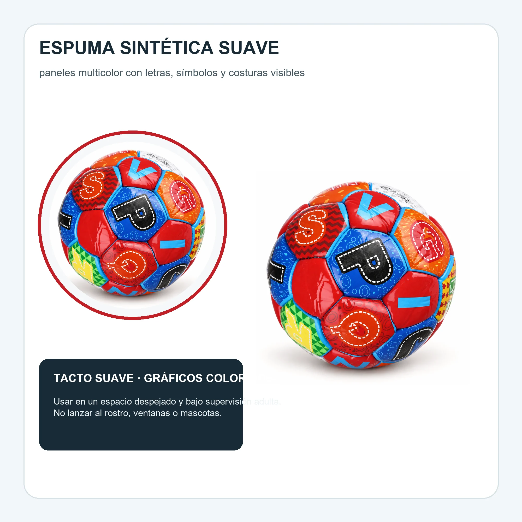 Balón de Espuma Letras Colorido N.º 2, 13 cm