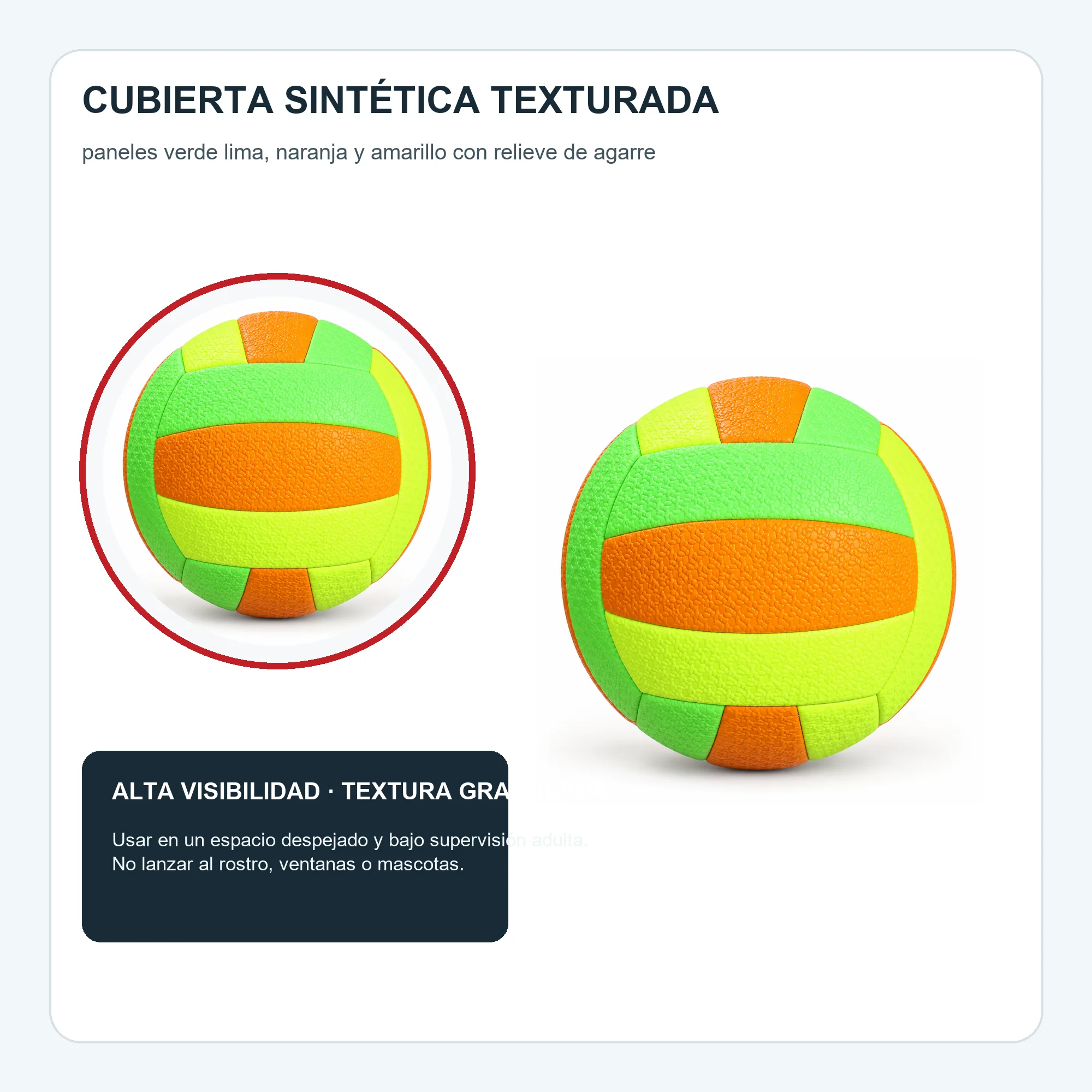 Balón de Vóleibol Tres Colores, 18,5 cm