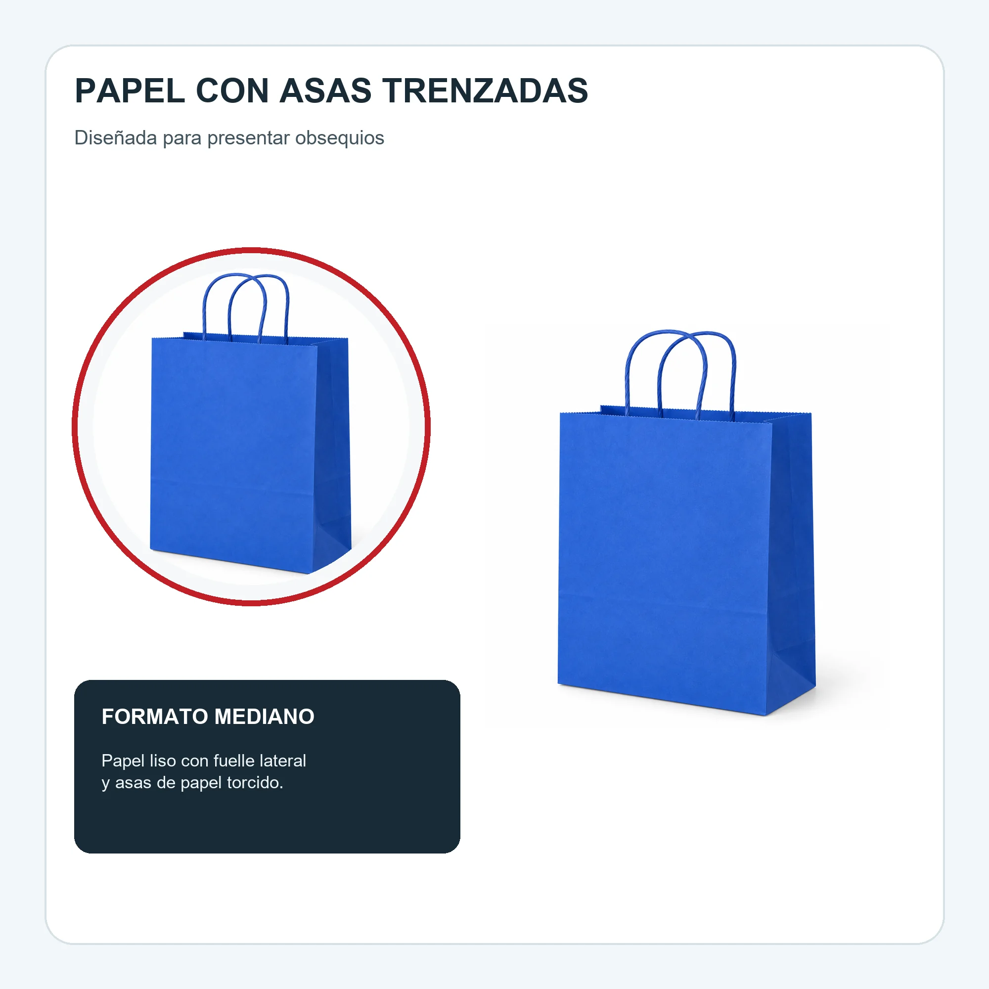 Bolsa de Regalo de Papel Liso con Asas Trenzadas, 26 × 32 × 12 cm, Colores Surtidos