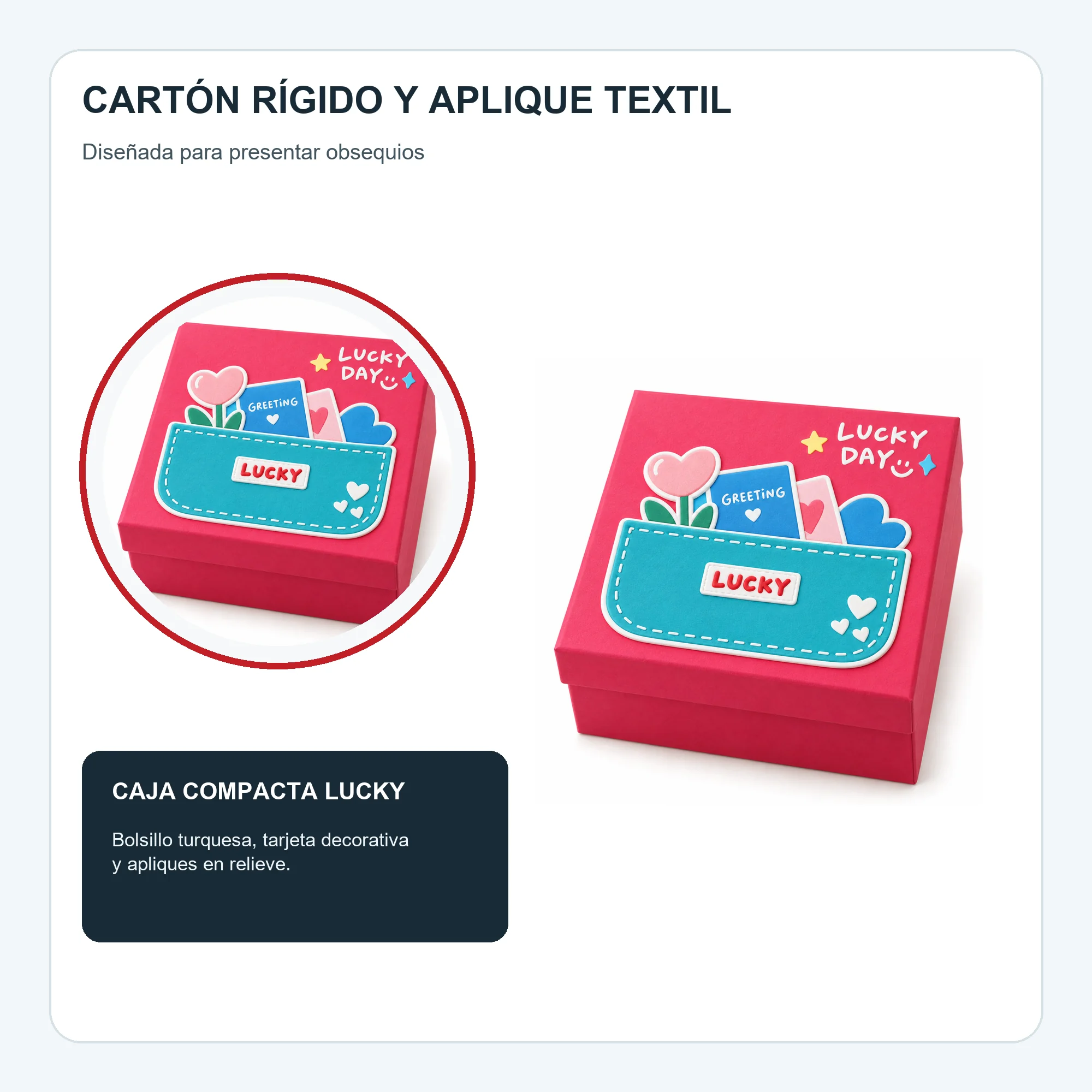 Caja de Regalo Caja Compacta Lucky, 12 × 12 × 6 cm