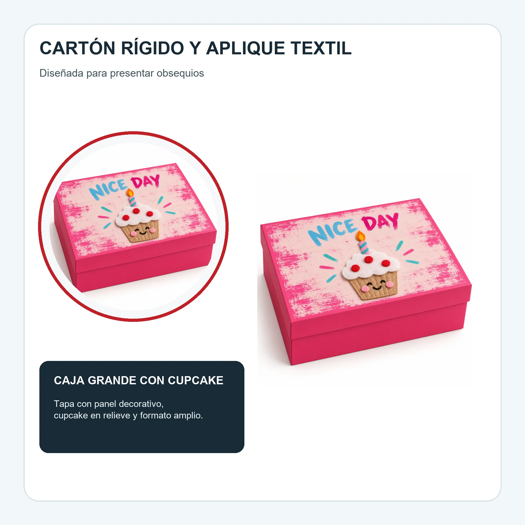 Caja de Regalo Caja Grande Con Cupcake, 36,5 × 26 × 10,5 cm