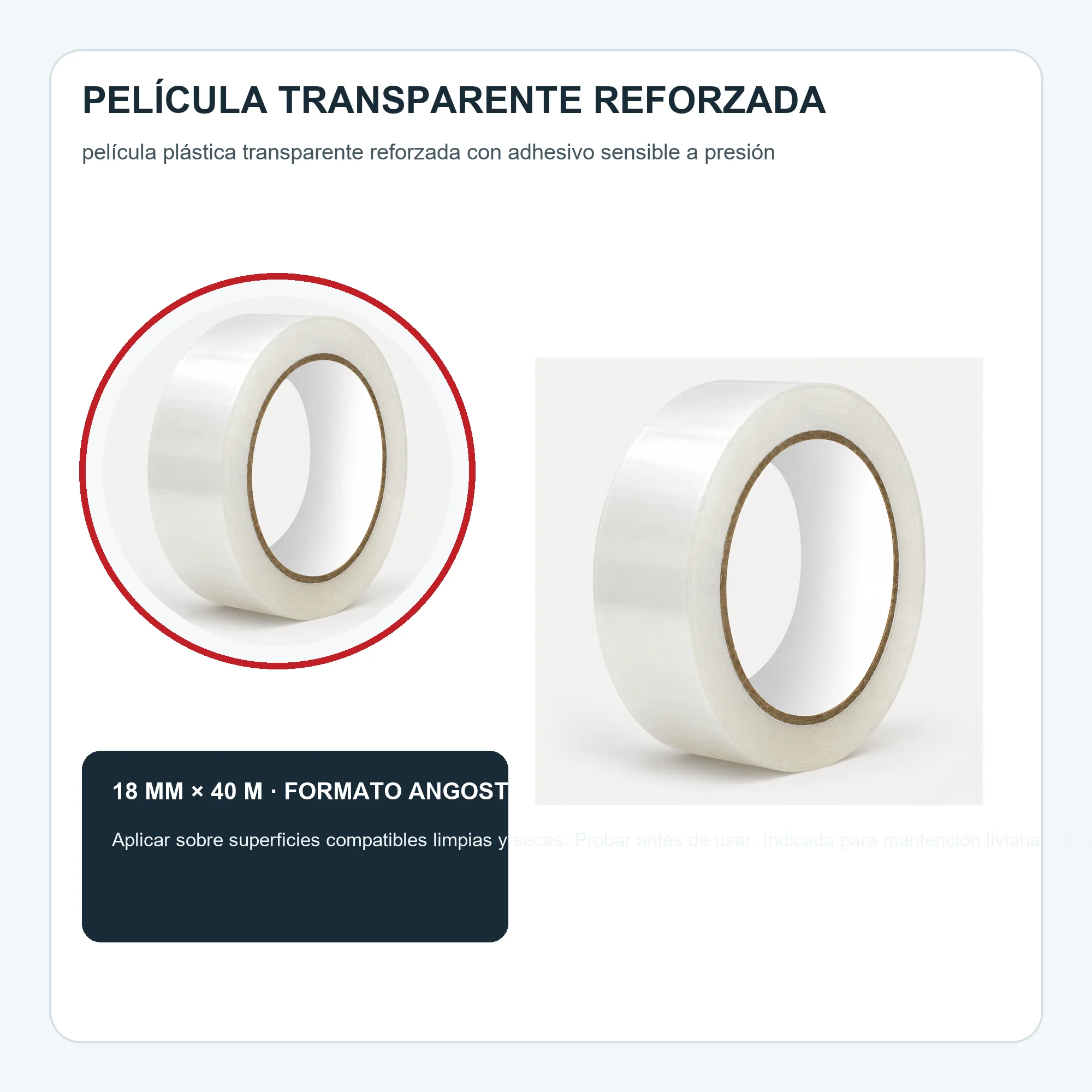 Cinta de Reparación Transparente, 18 mm × 40 m