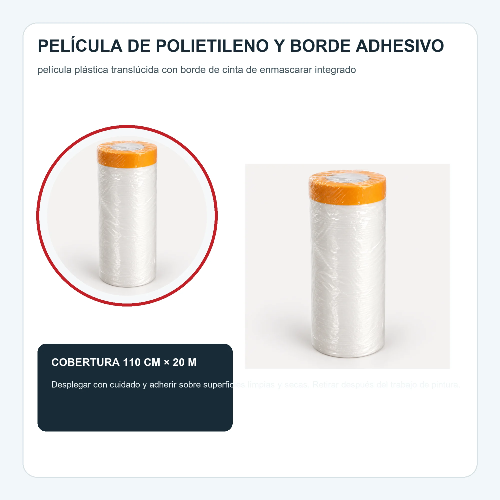 Film de Enmascarar para Pintura con Cinta, 110 cm × 20 m