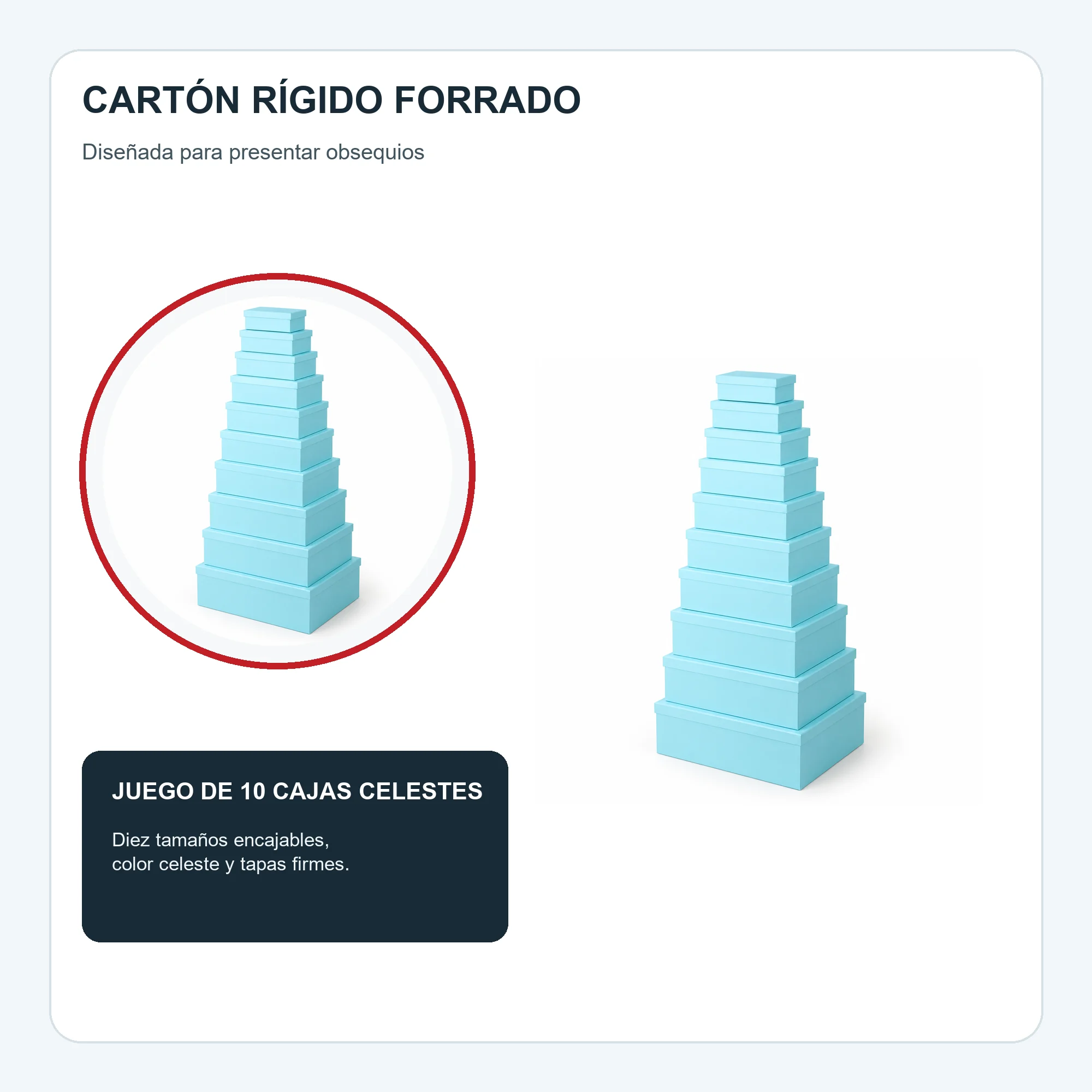 Juego de 10 Cajas de Regalo Juego Rectangular Celeste Turquesa, Tamaños Surtidos