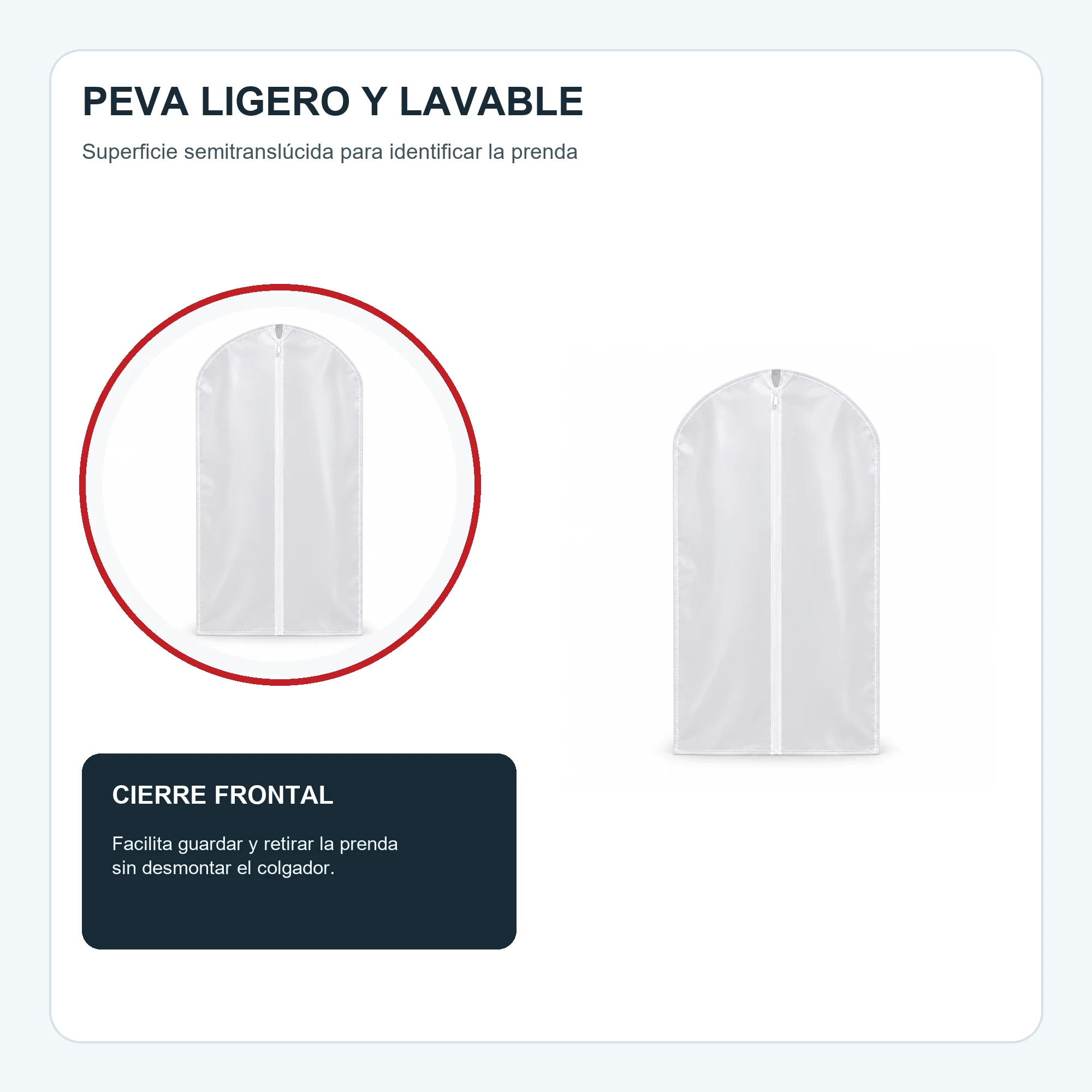 Set de 3 Fundas para Traje de PEVA con Cierre, 60 × 120 cm, 3 Fundas