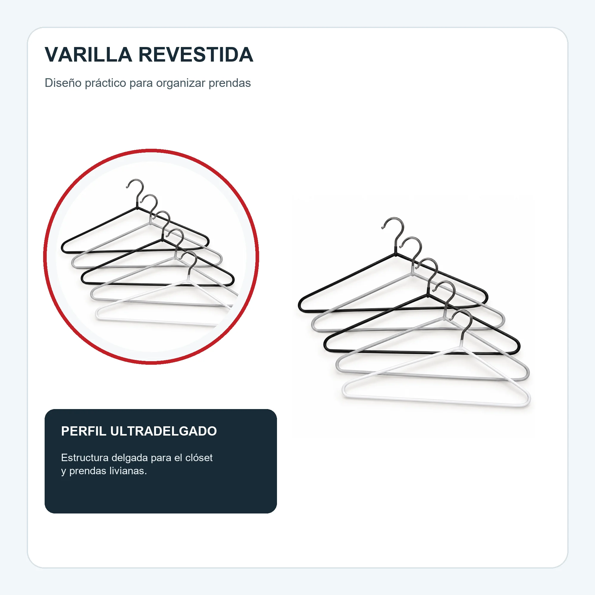 Set de 5 Colgadores Delgados de 40,5 cm