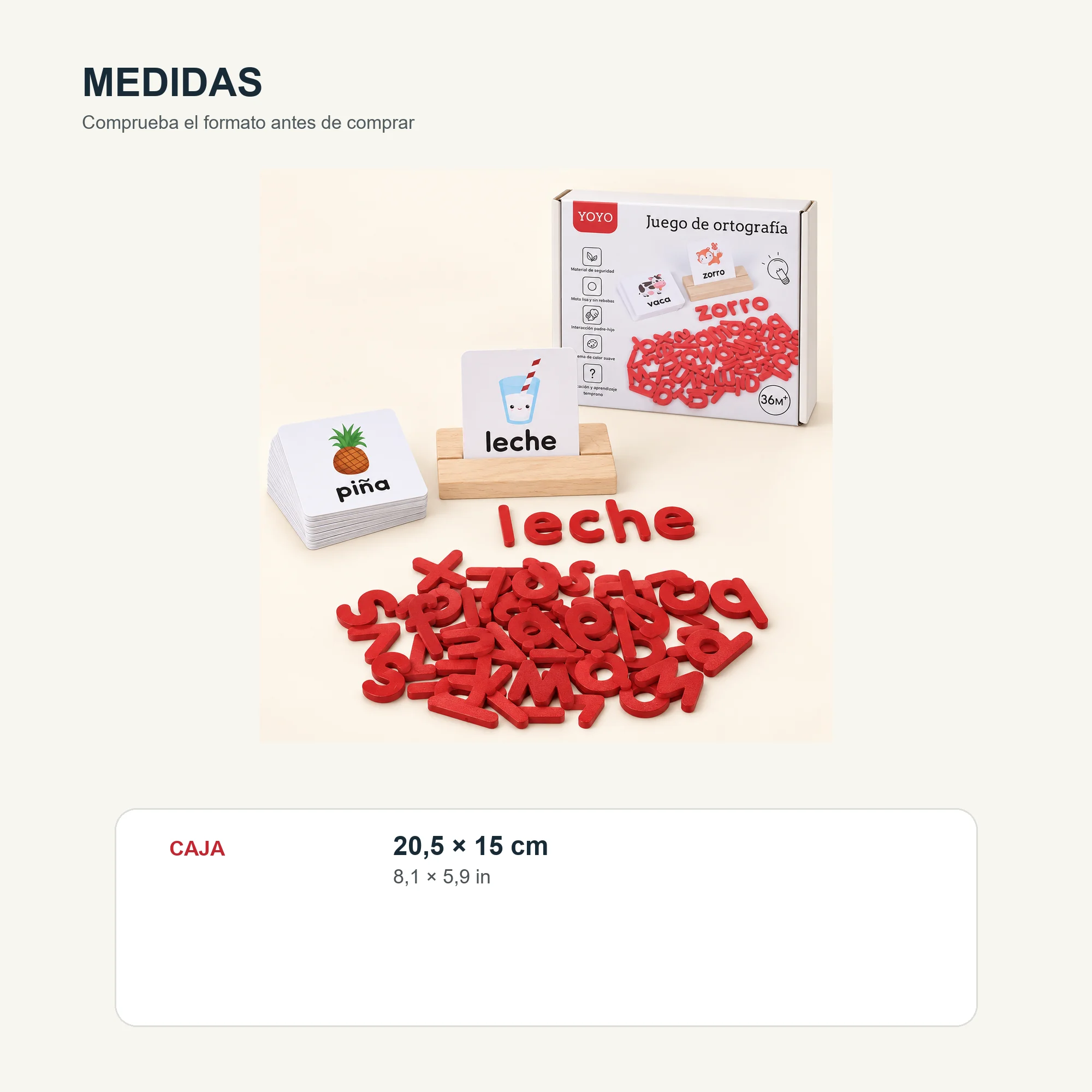 Juego de Ortografía en Español con Letras y Tarjetas