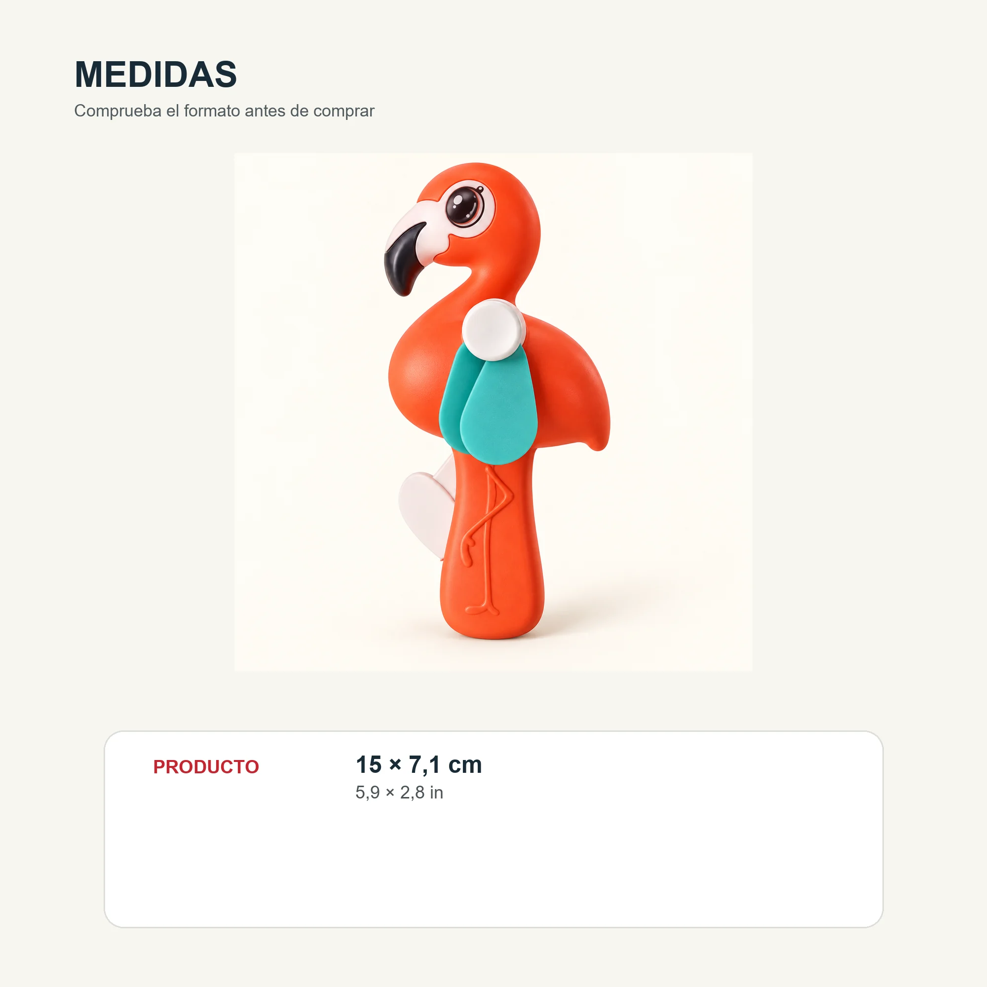 Mini Ventilador Manual Flamenco, 15 × 7,1 cm, Color Surtido