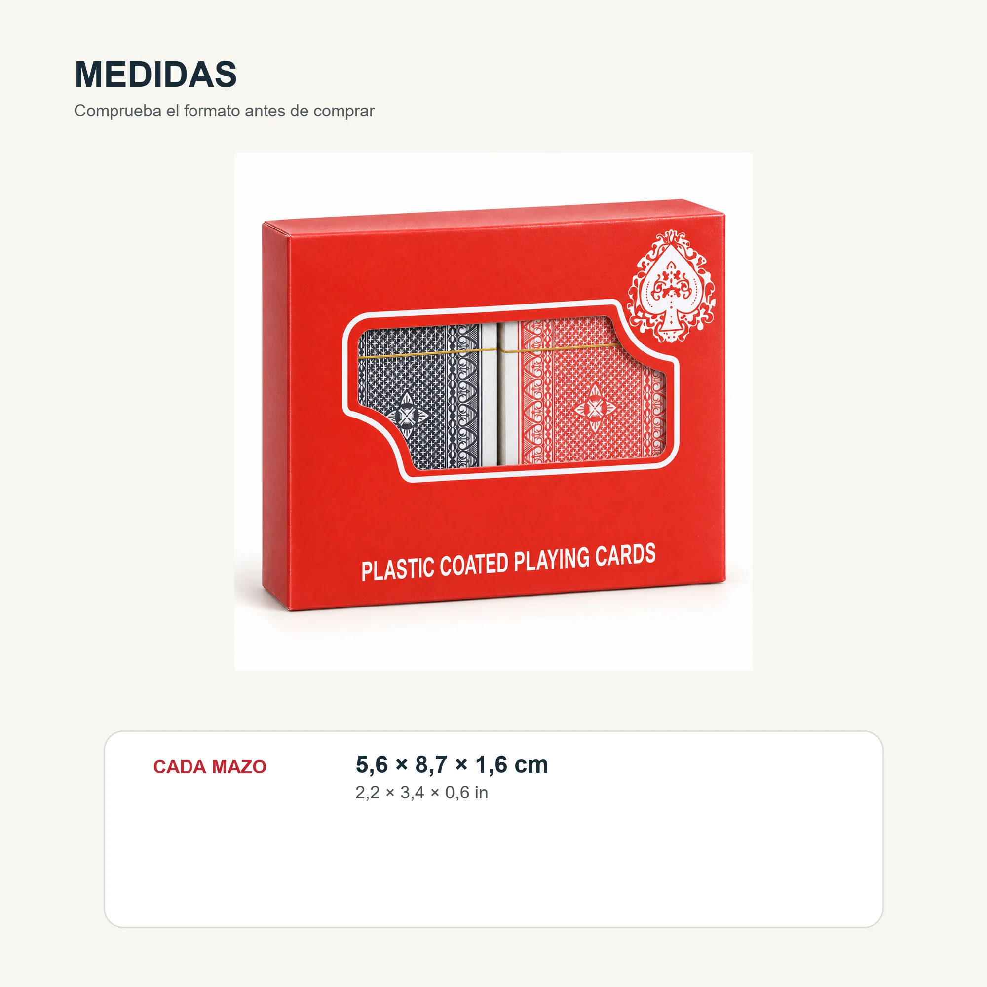 Set de 2 Mazos de Cartas de Póker Plastificadas con Caja
