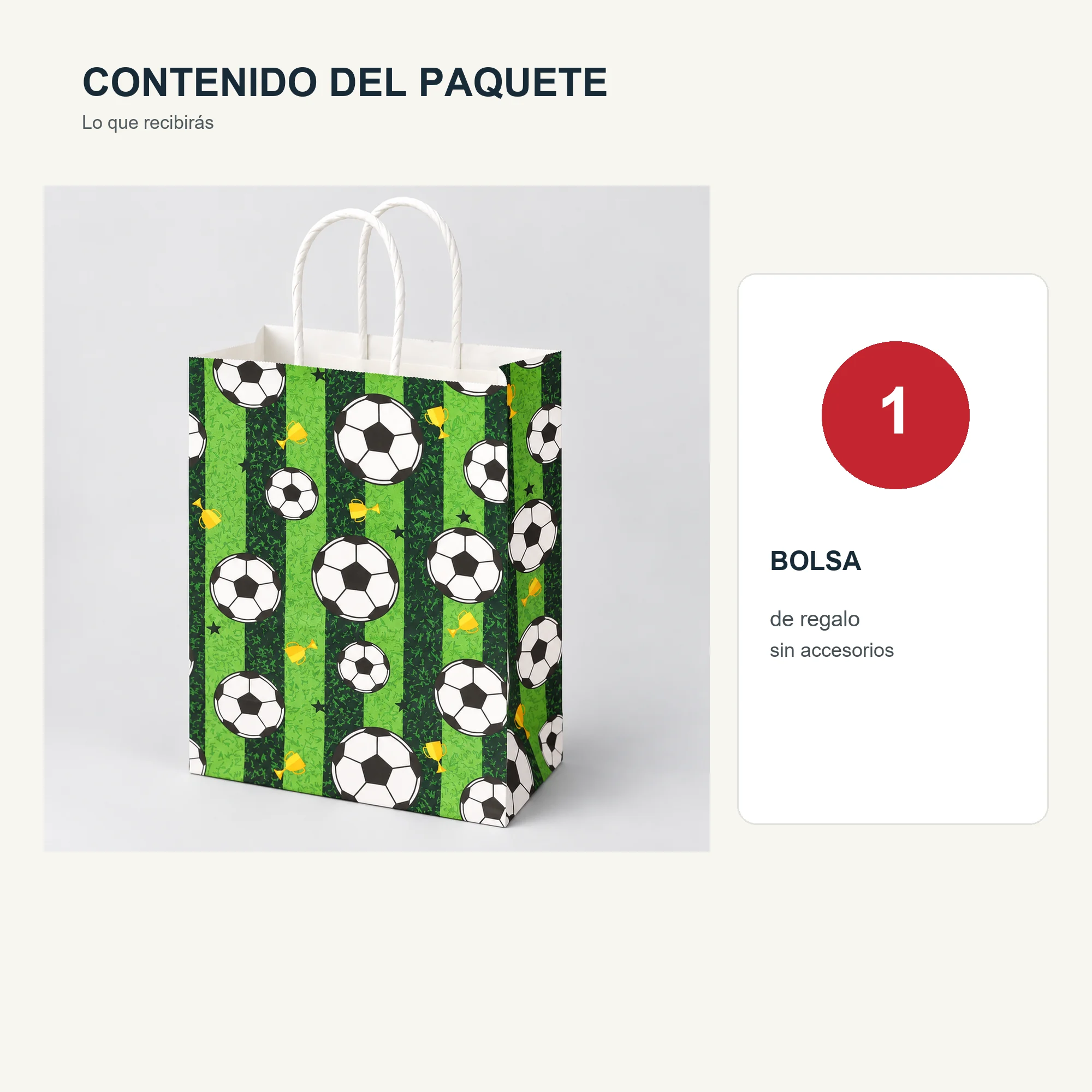 Bolsa de Regalo de Papel Deportiva Estampada con Diseño De Fútbol, 15 × 21 × 8 cm, Diseños Surtidos