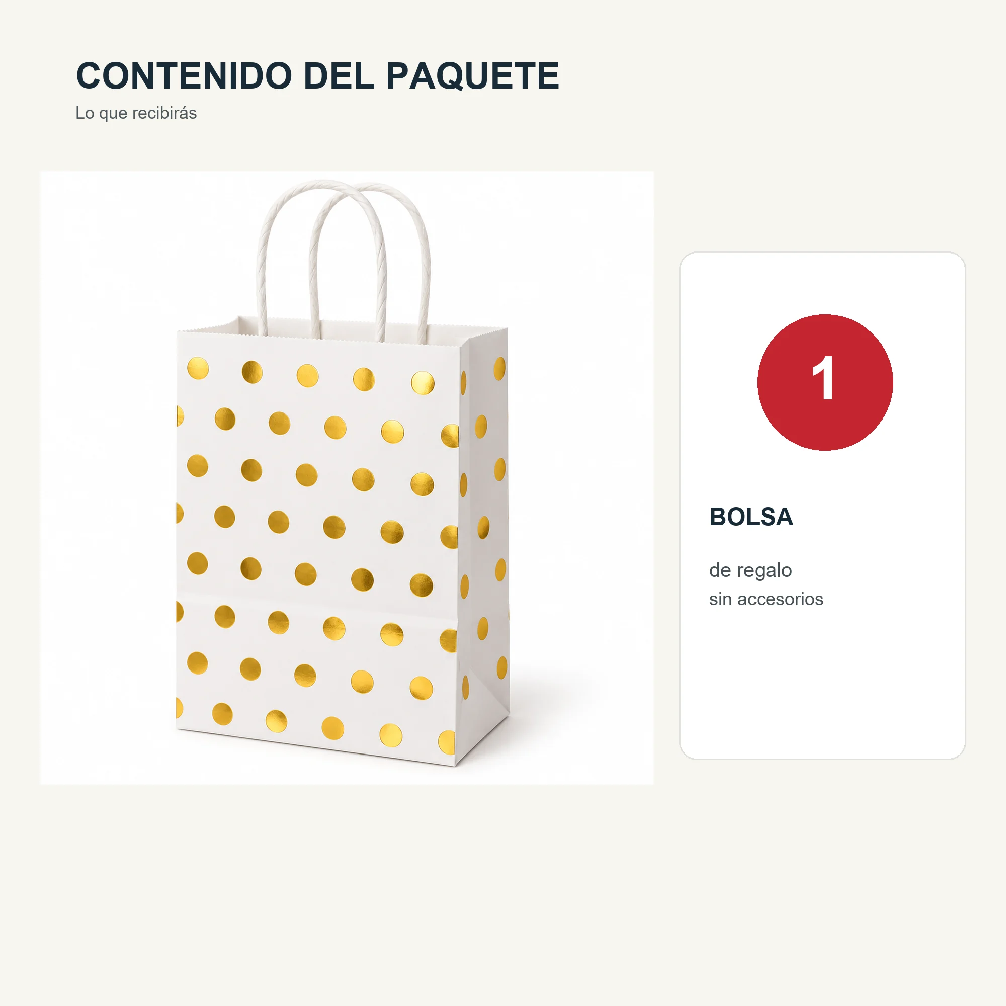 Bolsa de Regalo de Papel con Lunares Metalizados y Asas Trenzadas, 15 × 21 × 8 cm, Colores Surtidos