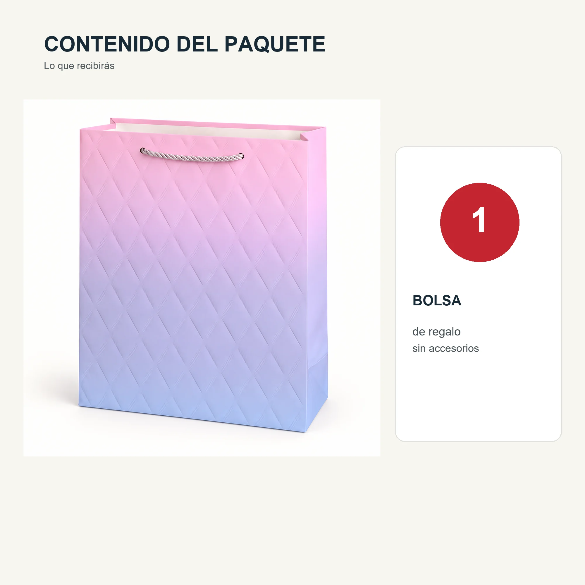 Bolsa de Regalo de Papel Texturizado con Asa de Cordón, 18 × 23 × 10 cm, Colores Surtidos