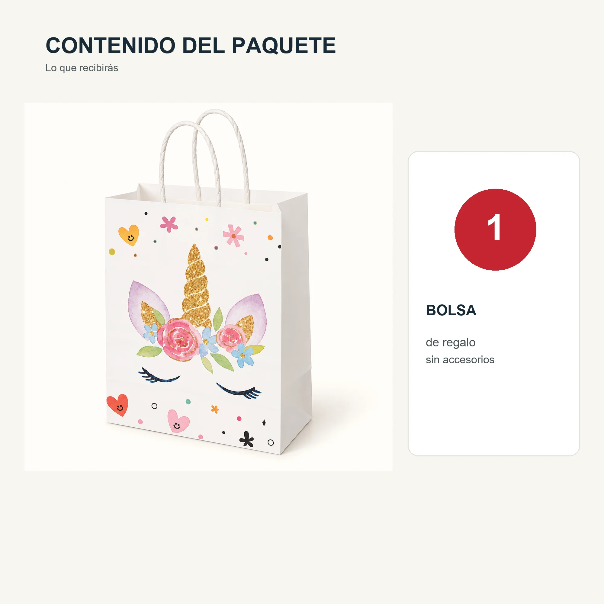 Bolsa de Regalo de Papel con Formato Grande De Unicornio y Asas Trenzadas, 21 × 27 × 11 cm, Diseños Surtidos