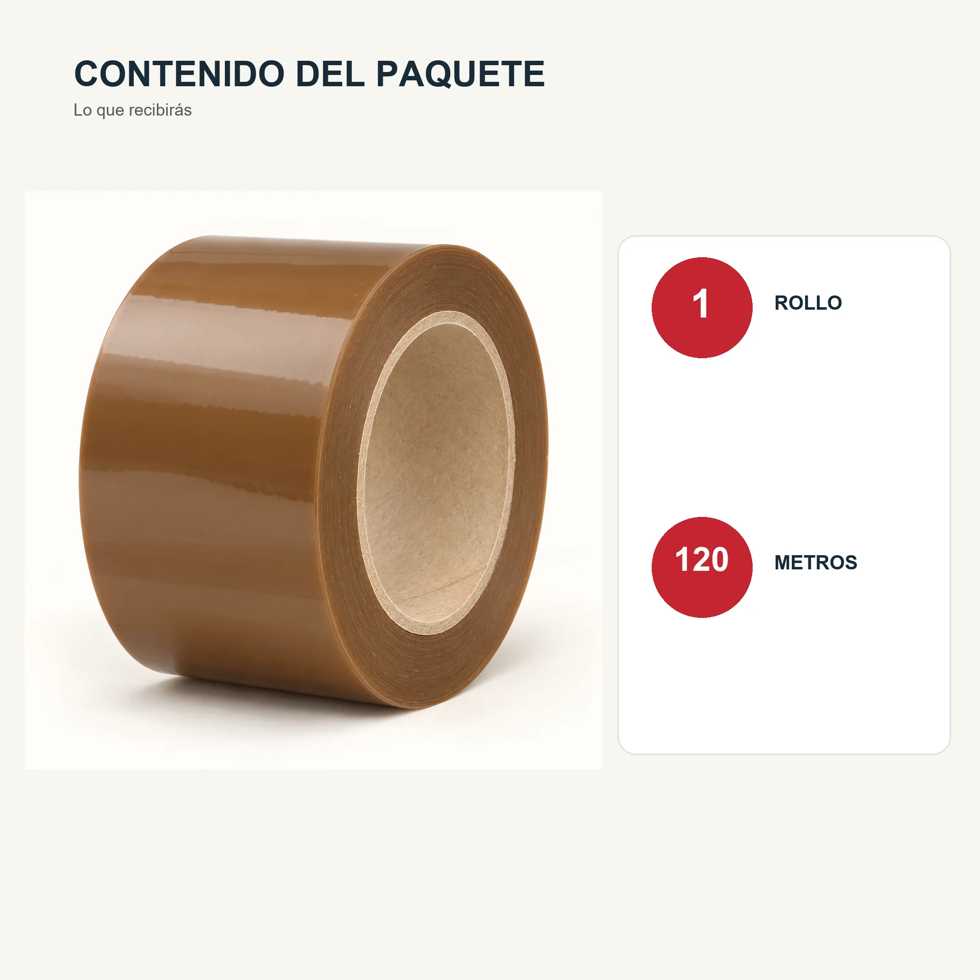 Cinta de Embalaje Marrón, 48 mm × 120 m