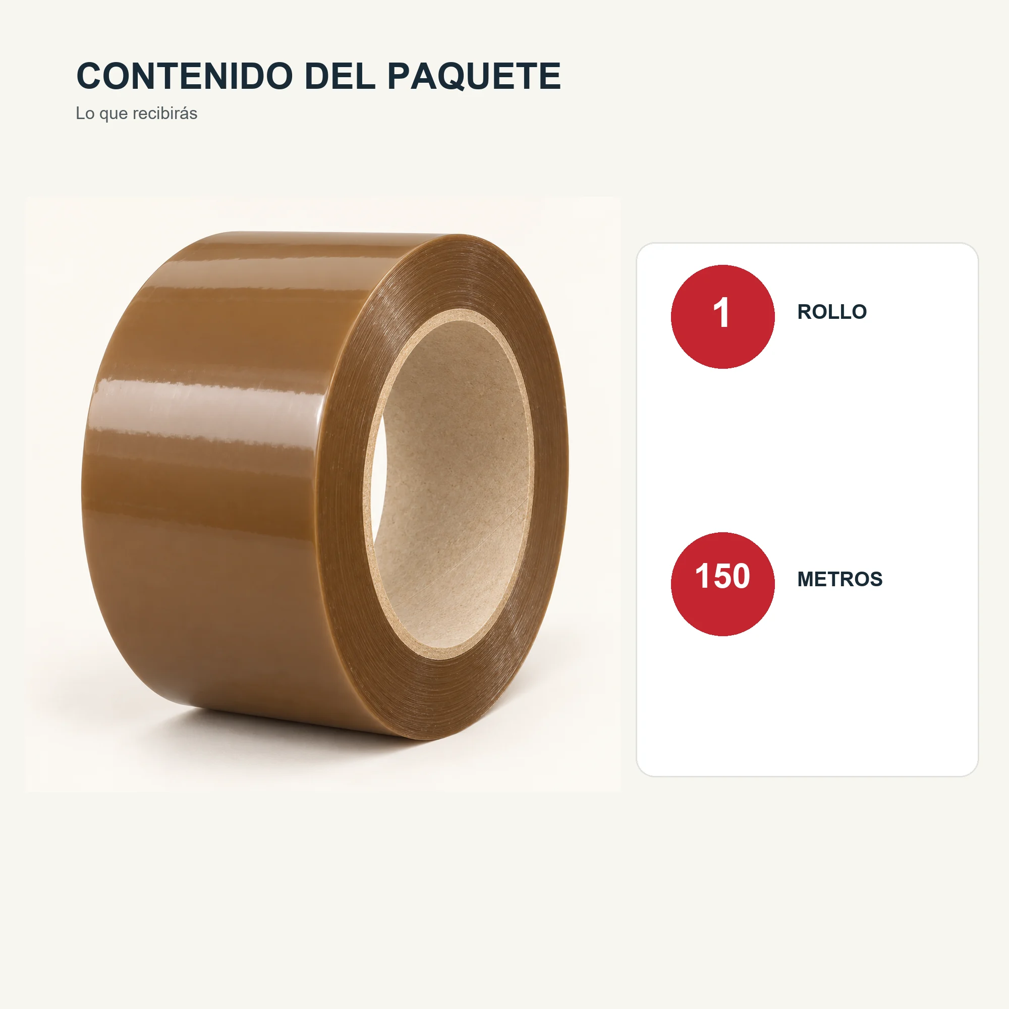 Cinta de Embalaje Marrón, 48 mm × 150 m