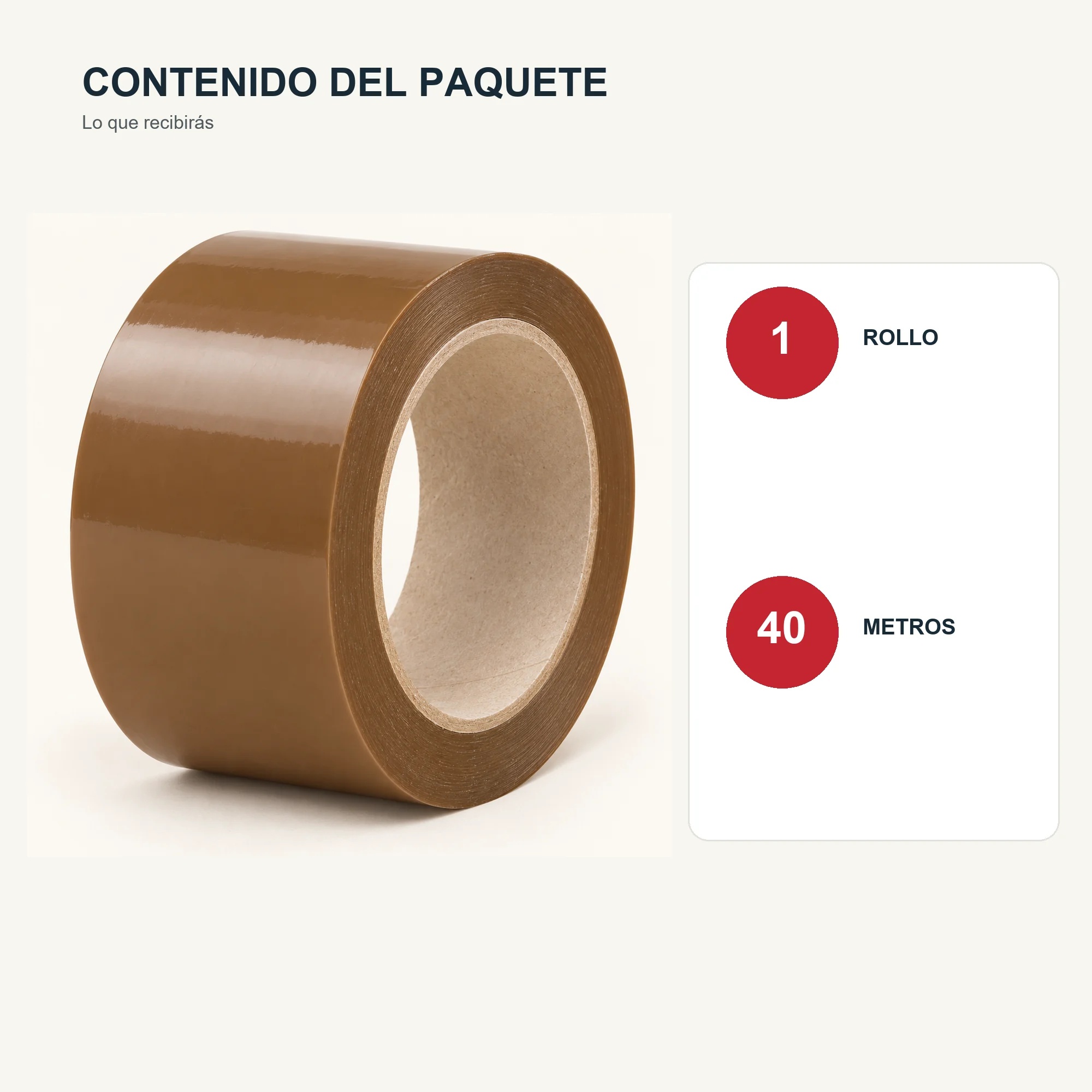 Cinta de Embalaje Marrón, 48 mm × 40 m