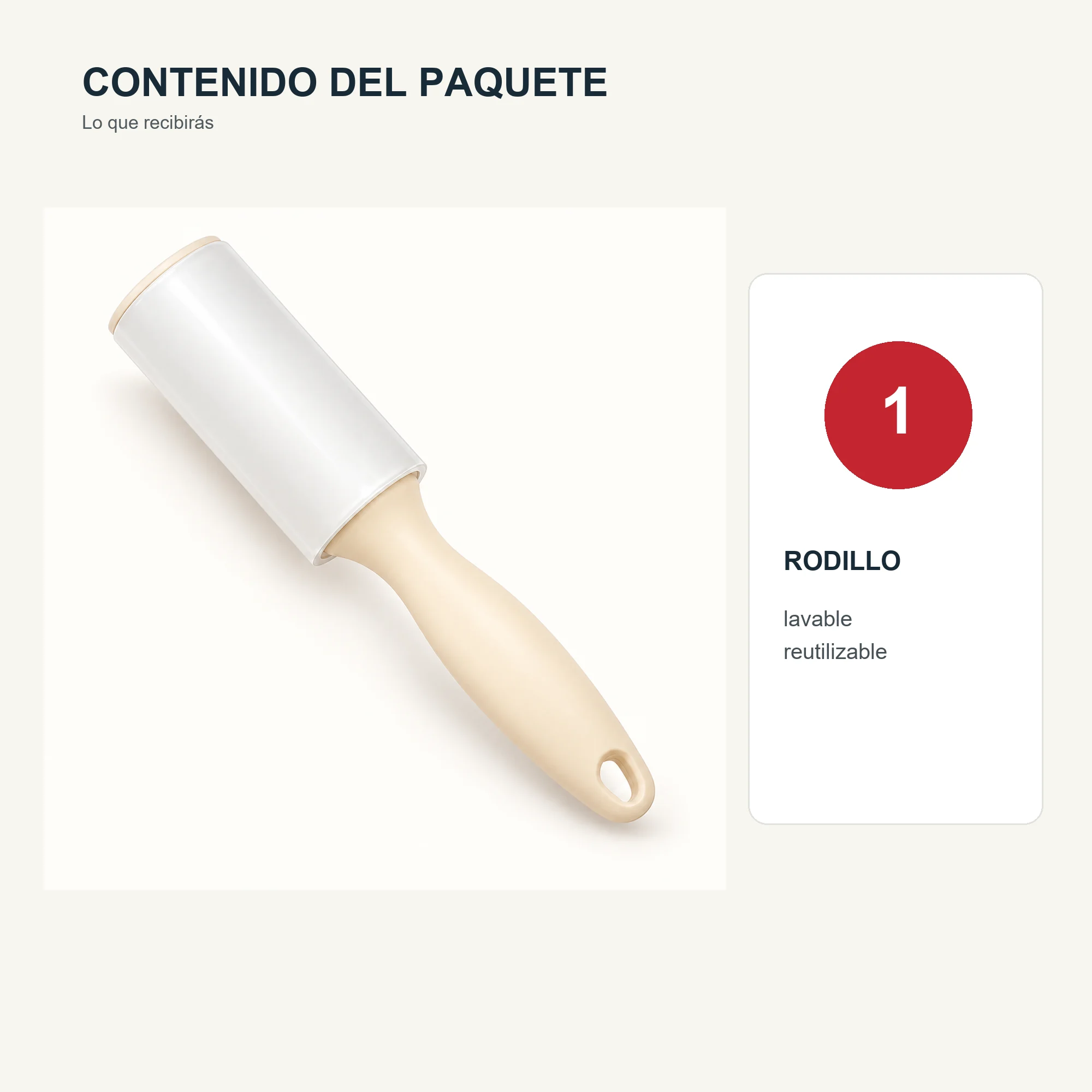 Rodillo Quitapelusas Lavable y Reutilizable, 22 × 4 cm, Colores Surtidos